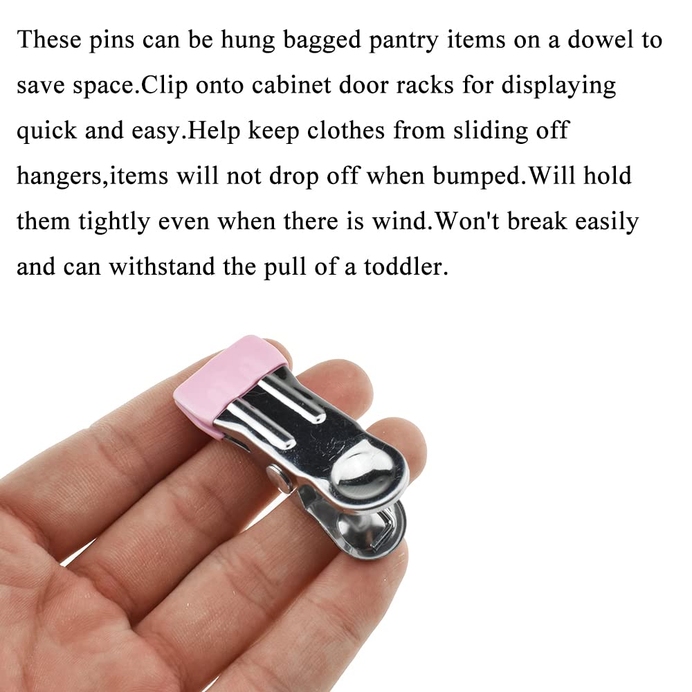 Hahiyo Stainless Steel Clothespins Sock Clip Laundry 2.2inch Length with Spring Strong Grip Windproof Easy Pinch Hang Handy Save Space Not Damage Leave Pinch Mark for Clothesline Towel 5colors 15PCS