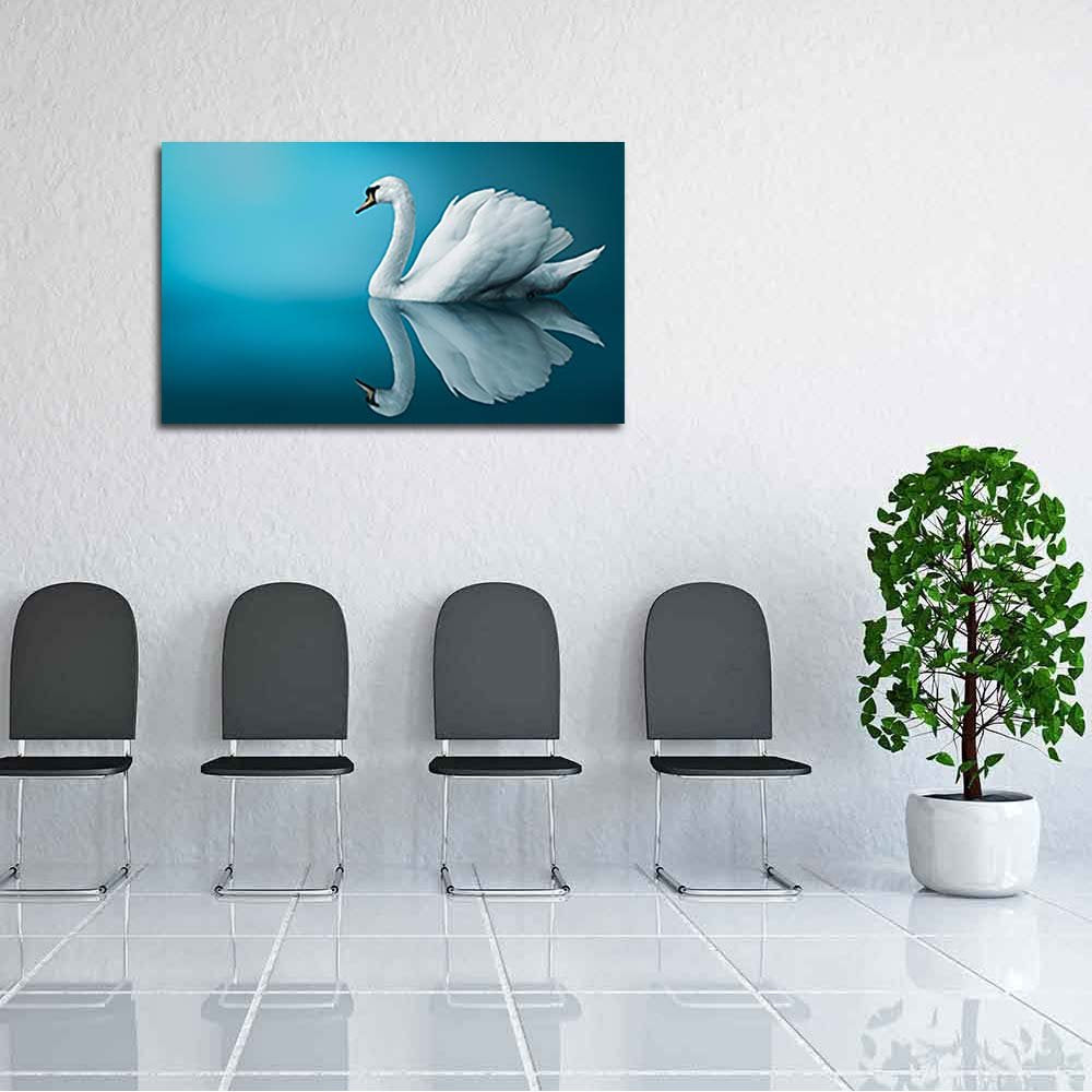 Pitaara Box Fantastic Swan | Peel & Stick Vinyl Wall Sticker for Bedroom & Living Room | 39.4 x 24 inch (100 x 61 cms)