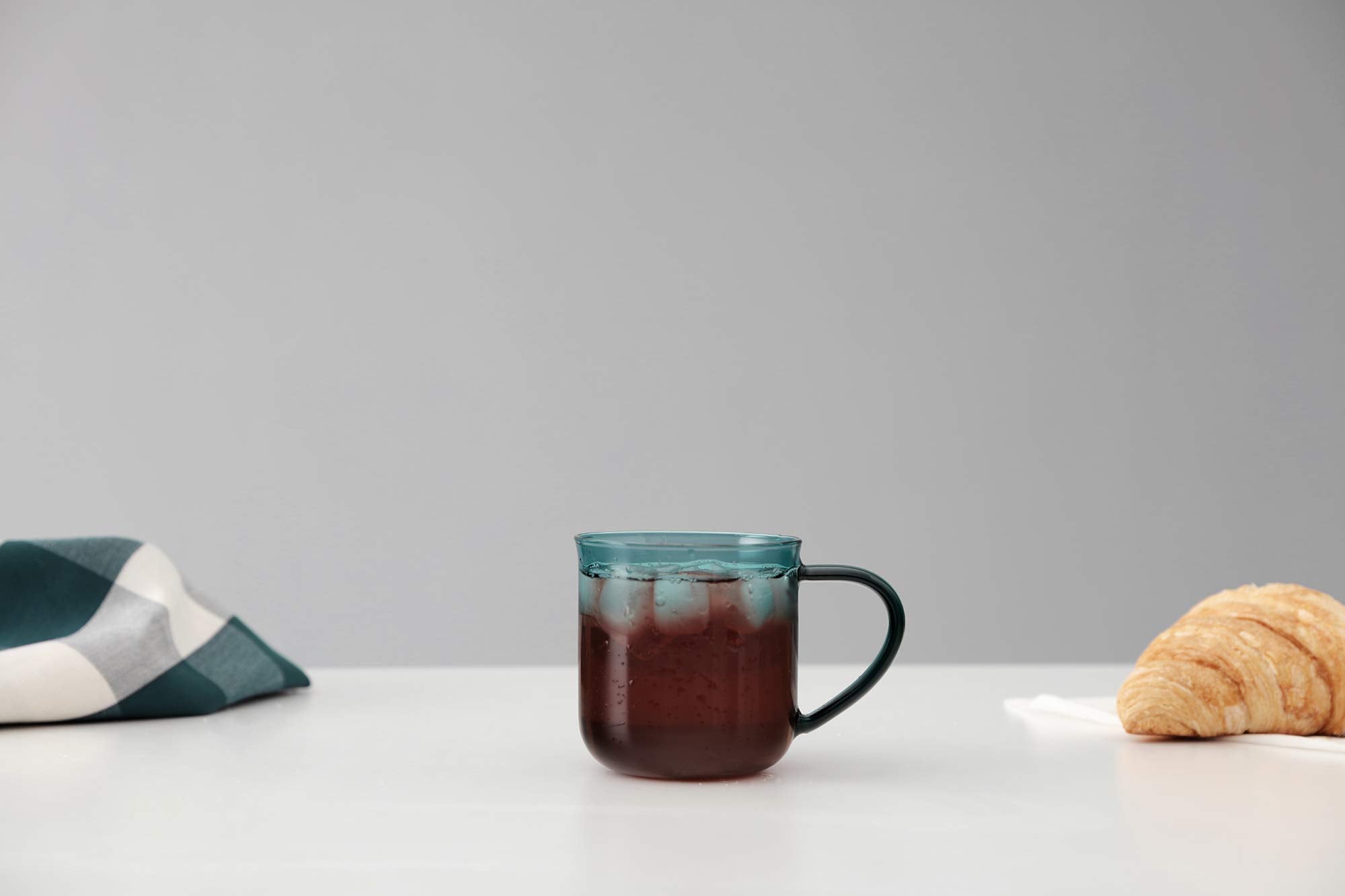 Viva Minima Eva Blue Glass Tea Cup - 14 Oz / 400 Ml Coffee Mug
