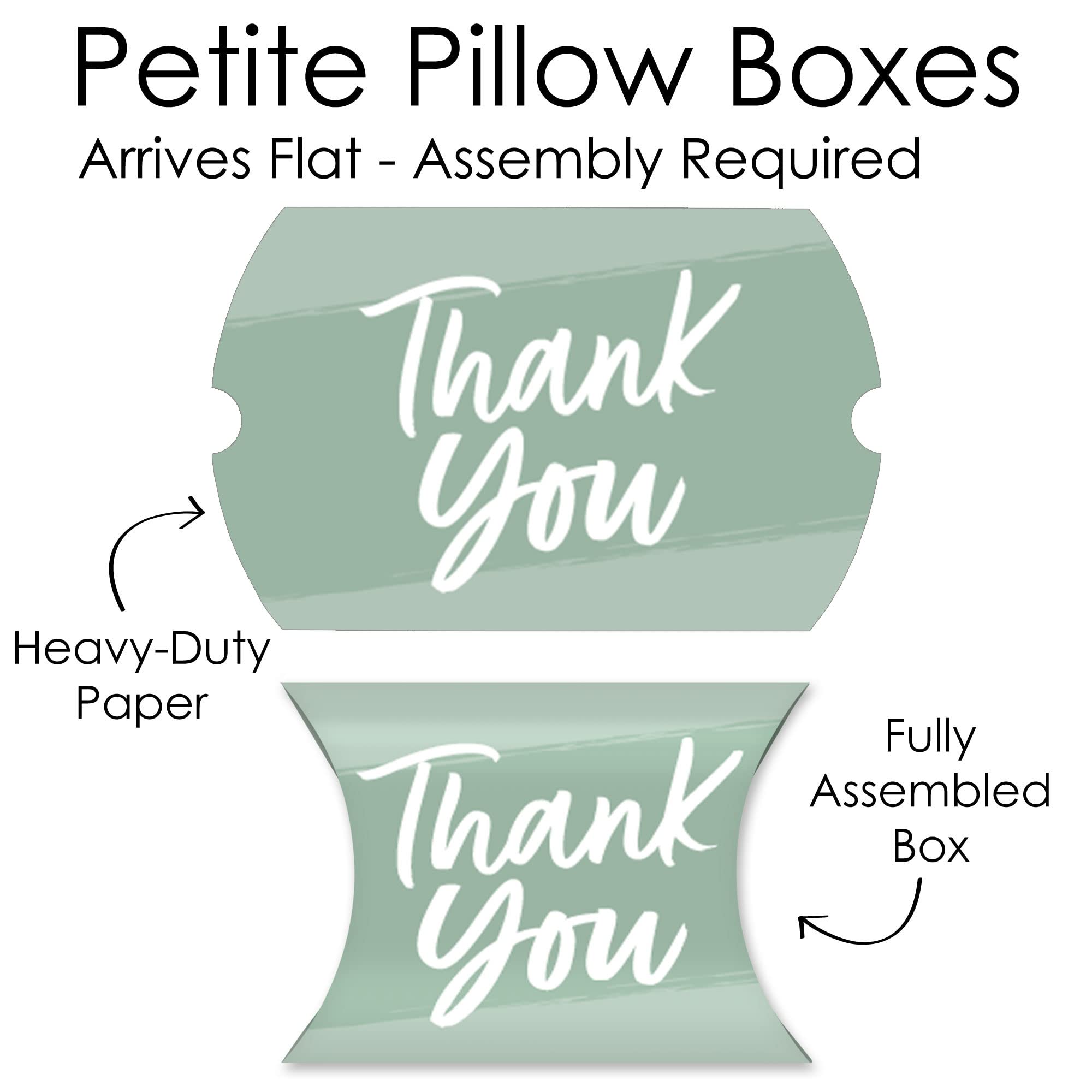 Big Dot Of Happiness Sage Green Elegantly Simple - Favor Gift Boxes - Guest Party Favors Petite Pillow Boxes - Set Of 20