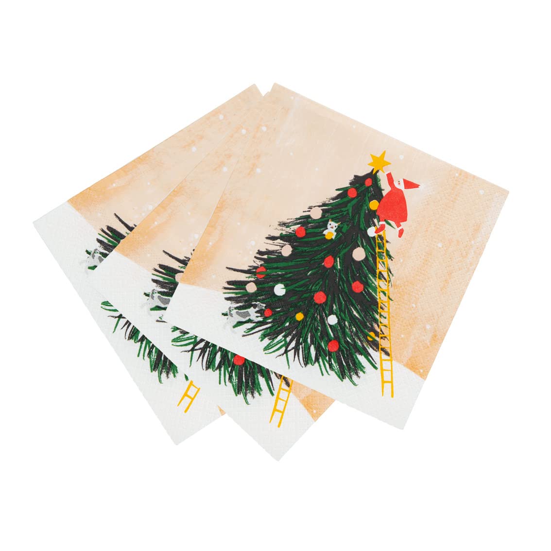 Talking Tables Santa Christmas Napkins With Xmas Tree - 20 Pack | Recyclable, Eco Friendly Paper Serviettes For Table Settings,
