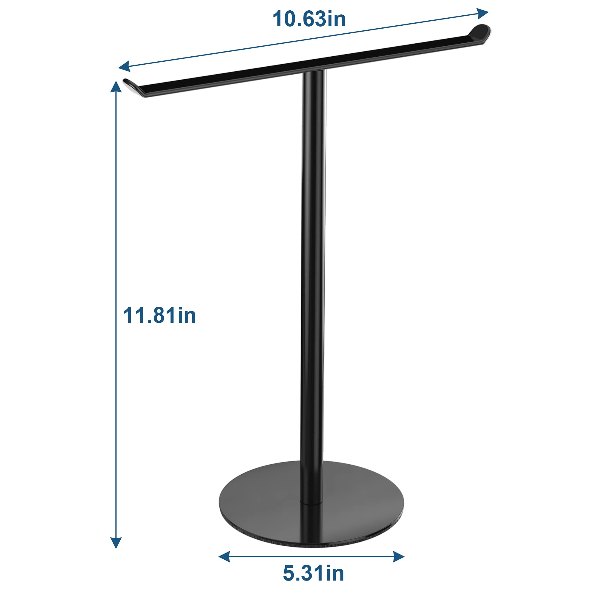 niffgaff Towel Rack T-Shape Hand Holder, Lightweight Black Stainless Steel, Bathroom & Kitchen Organizer