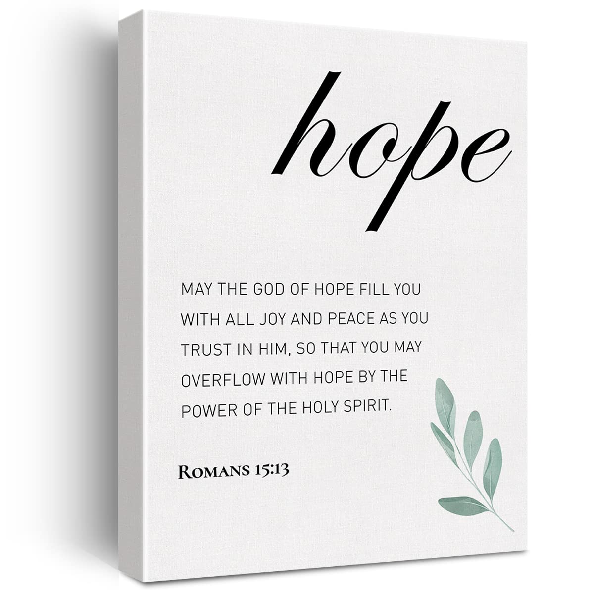 Christian Canvas Wall Art Romans 15:13 May the God of Hope Fill You with all Joy and Peace Canvas Print Positive Scripture Canva