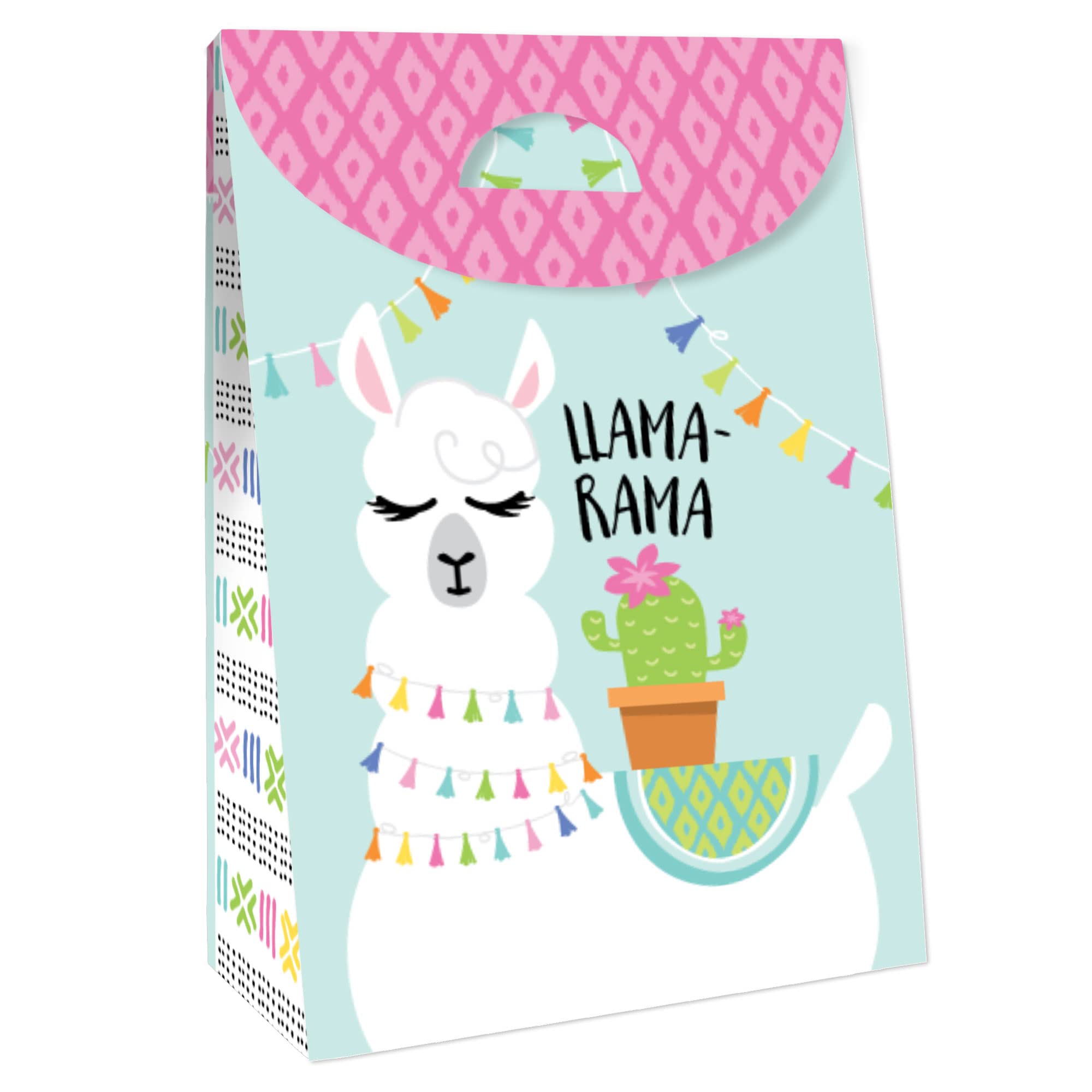 Big Dot Of Happiness Whole Llama Fun - Llama Fiesta Baby Shower Or Birthday Gift Favor Bag - Party Goodie Boxes - Set Of 12