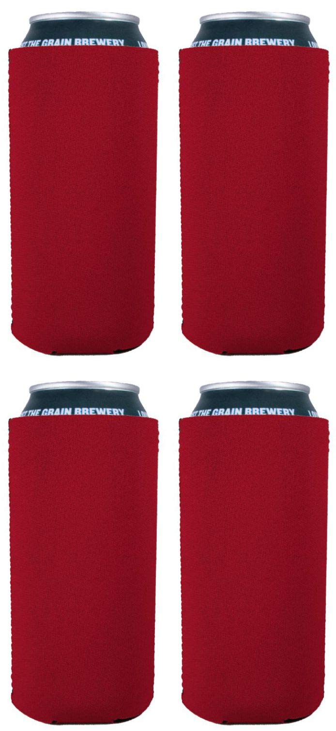 Blank Neoprene 16 Oz. Can Coolie (4 Pack, Red)