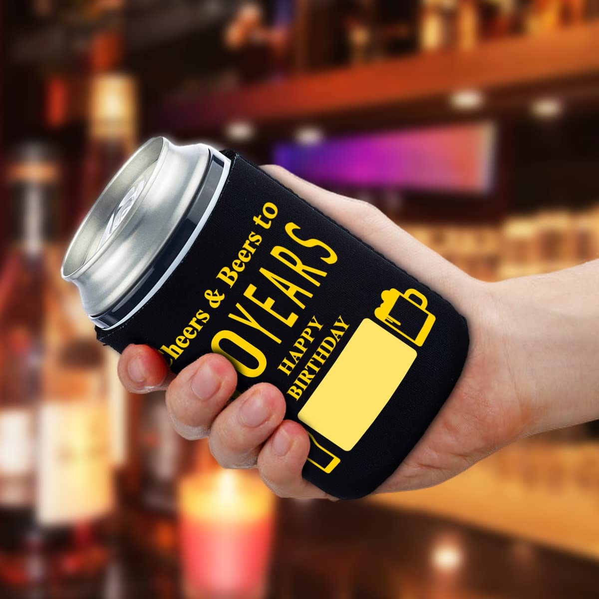 Yangmics Direct 40Th Birthday Can Cooler Sleeves Pack Of 12- Dirty 40 Birthday Party Supplies - Black And Gold Fortieth Birthday