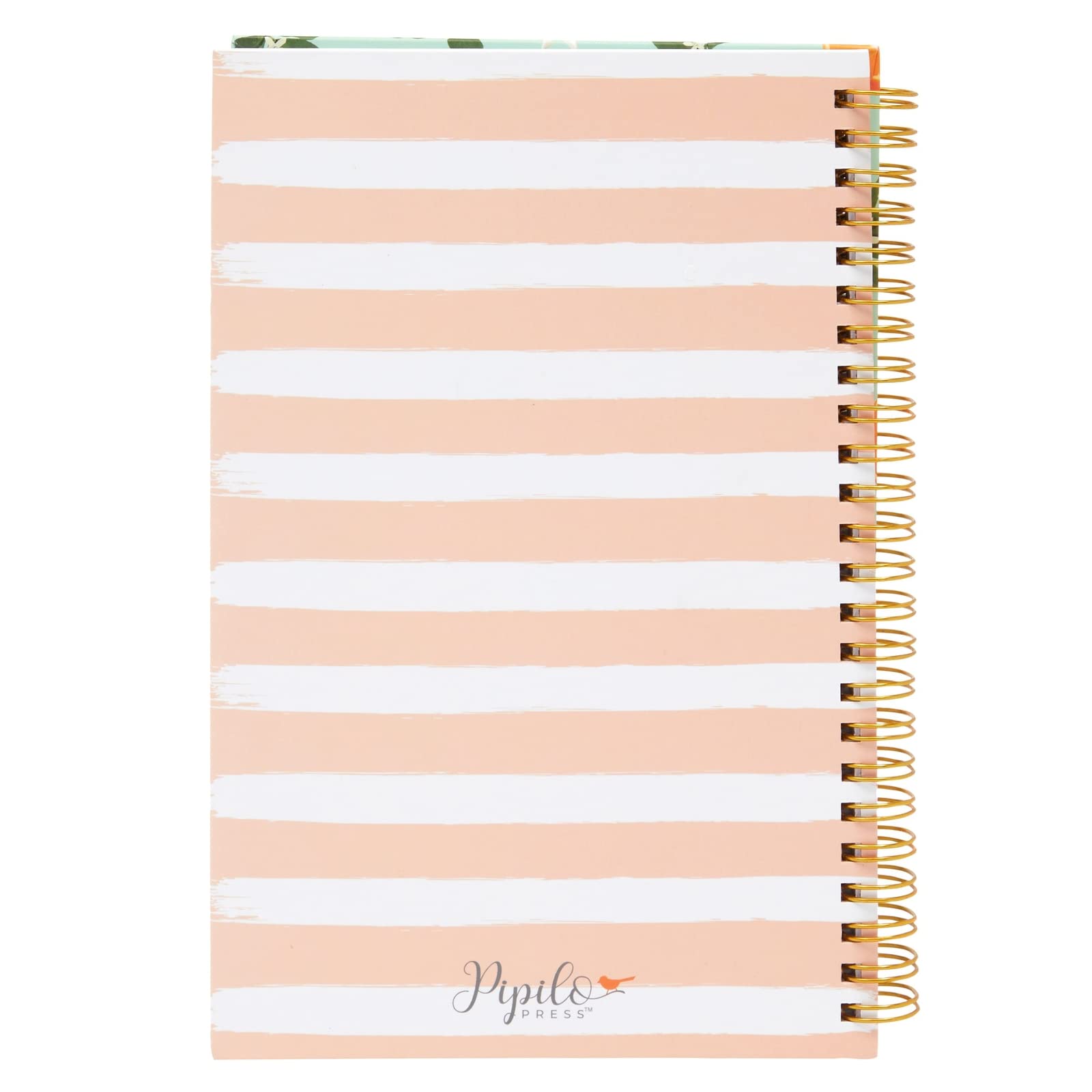 Pipilo Press Blank Recipe Book - 120 Pages, Floral Orange Theme, Laminated Hardcover, 5.5 x 8.5 In, Model LKHWL