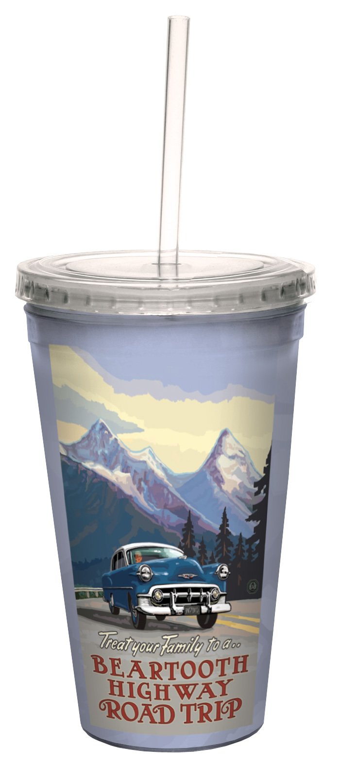 Tree-Free Greetings Cc33113 Vintage Beartooth Highway Road Trip By Paul A. Lanquist Artful Traveler Double-Walled Cool Cup With