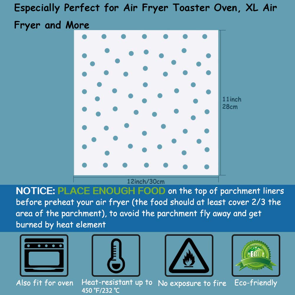 Bykitchen Air Fryer Oven Liners, 11X12 Inches, Nonstick Air Fryer Parchment Paper For Ninja Foodi Air Fryer Toaster Ovens, Xl Ai
