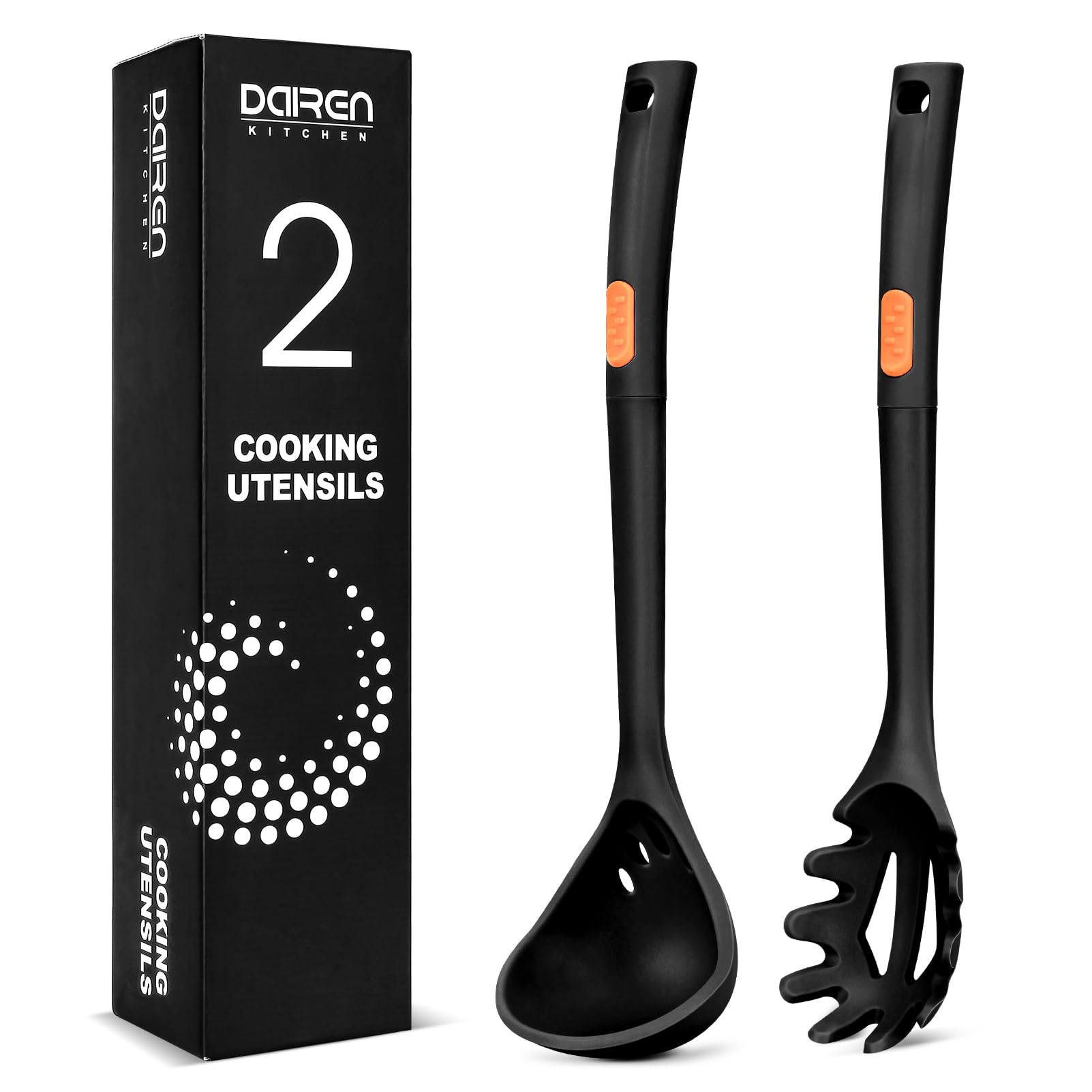 Silicone Pasta Fork And Ladle Spoon Set, Large Non Stick Kitchen Utensils For Cooking,Stirring,One Piece Serving Spaghetti, Soup