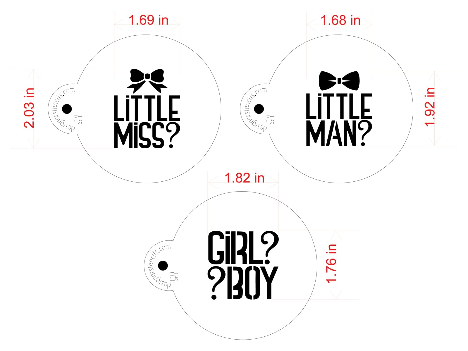Gender Reveal Cookie Stencil Set C989 By Designer Stencils