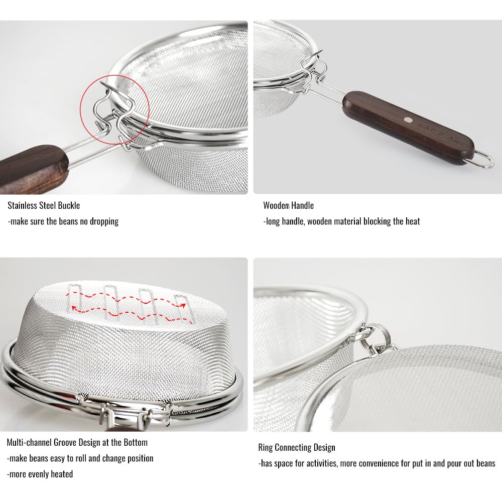 Coffee Roasting Tool Portable Stainless Steel Coffee Roaster Tool For Home Use Handy Coffee Beans Baker Coffee Baking Tool