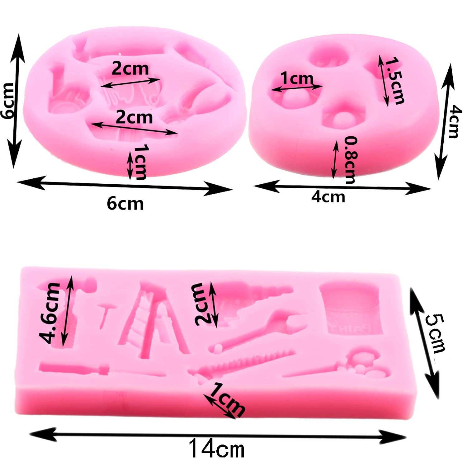 Mujiang Construction Tools Fondant Silicone Molds For Chocolate Candy Sugarcraft Cupcake Topper Cake Decorating