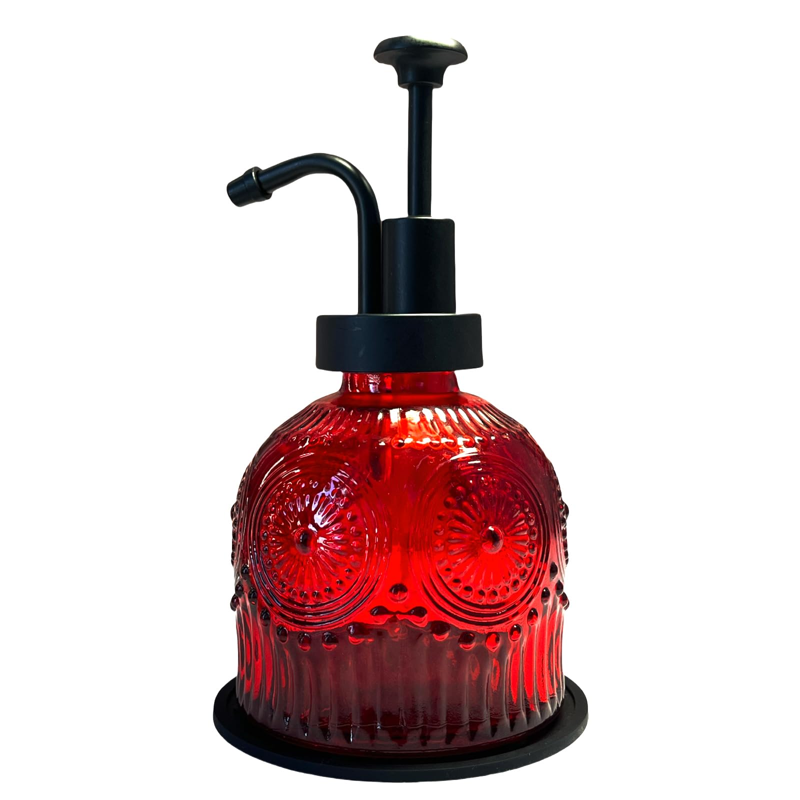 Birugen Vintage Soap Dispenser for Bathroom,Glass Kitchen Soap Dispenser with Pump,Farmhouse Soap Dispenser Antique,Cute Small L