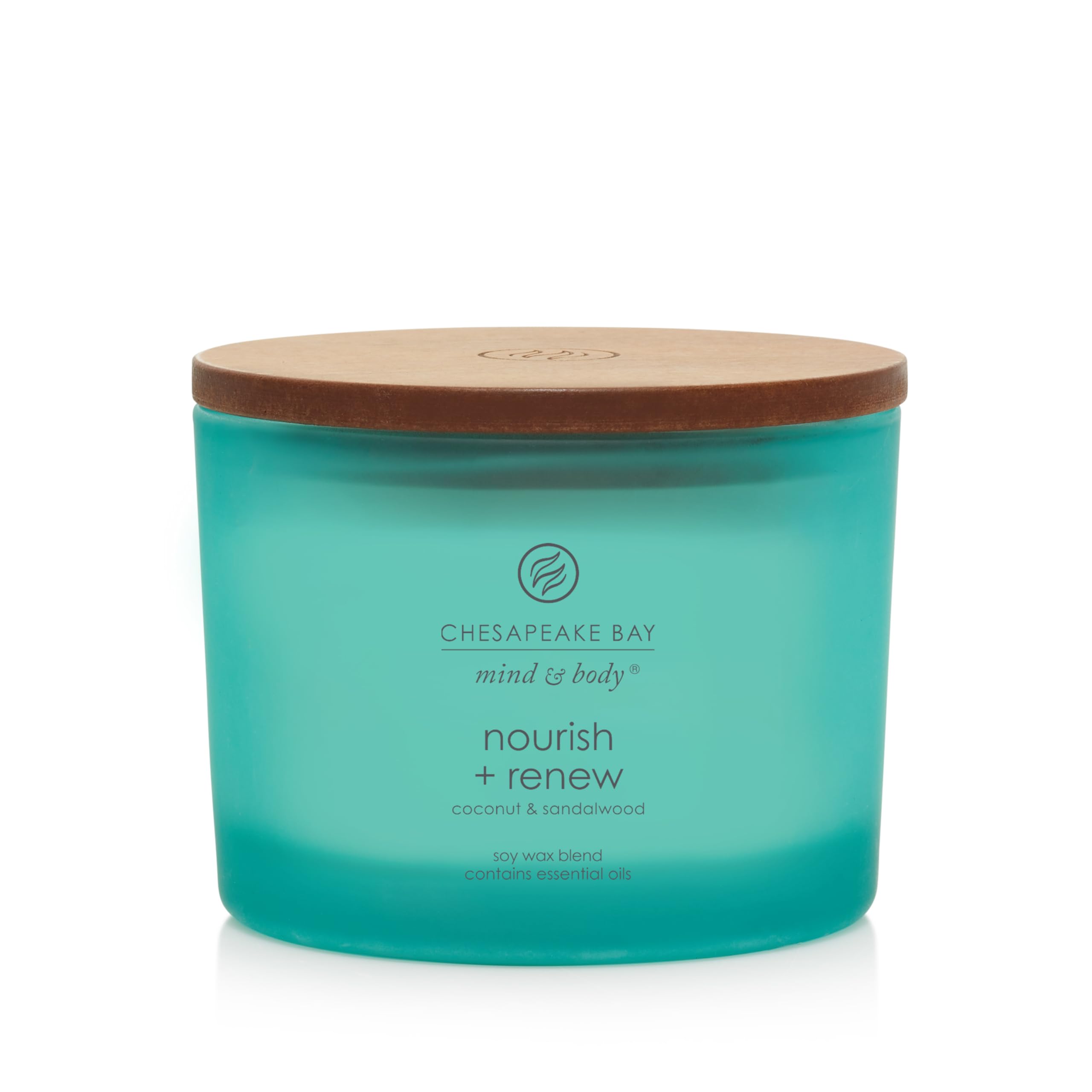 Chesapeake Bay Candle Mind & Body 3-Wick Coffee Table Jar Candle, Nourish + Renew (Coconut & Sandalwood)