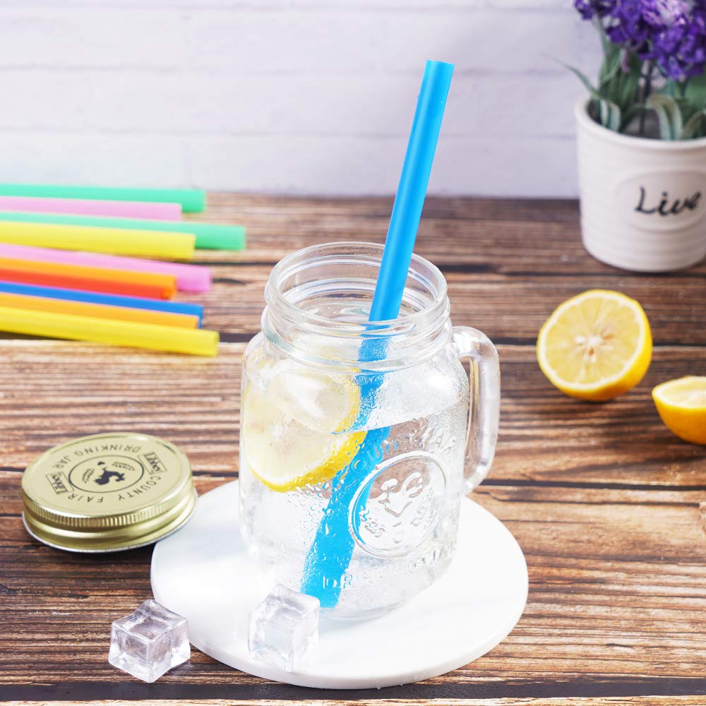 100 Pcs Jumbo Smoothie Straws,Colorful Disposable Wide-Mouthed Large Straw.