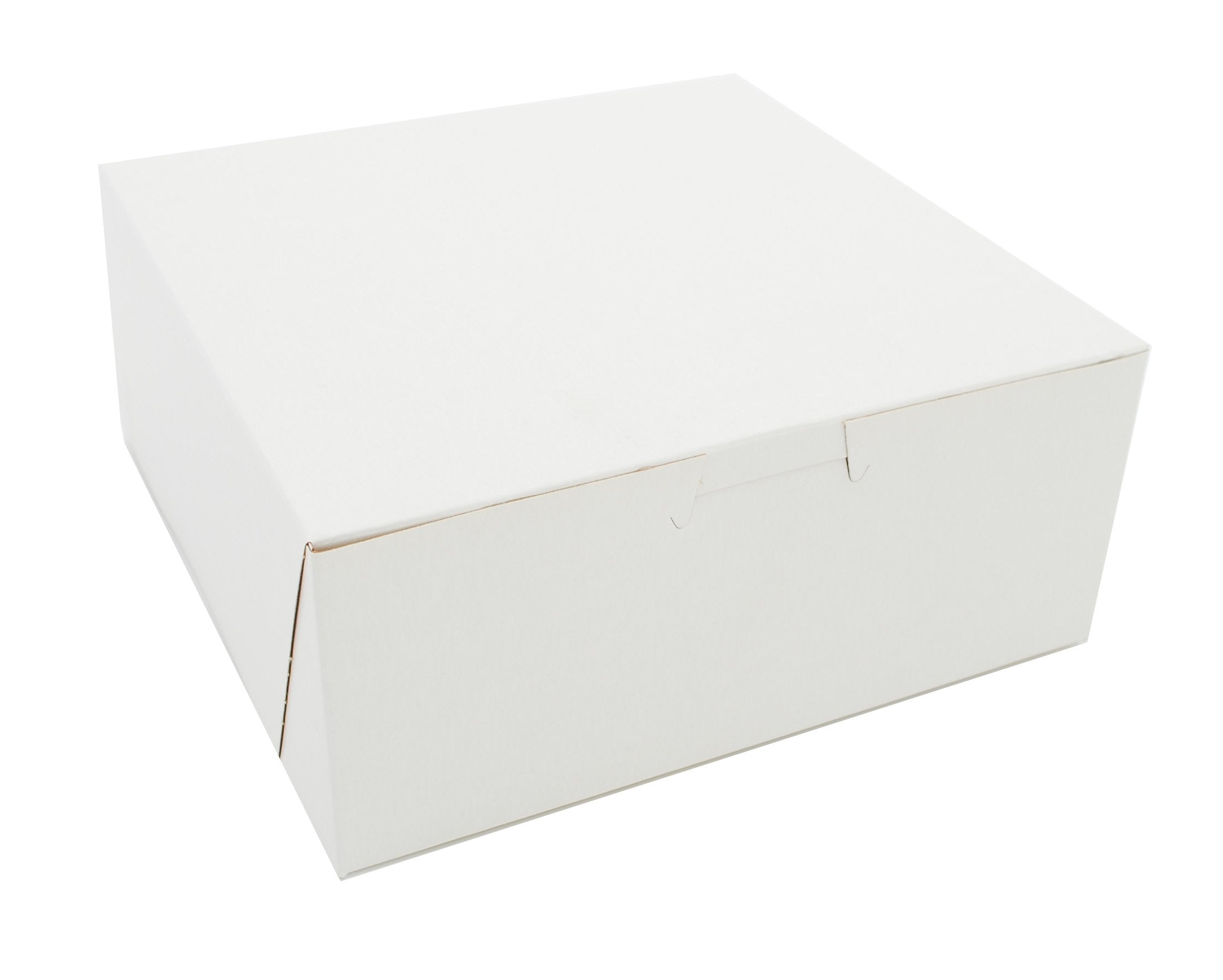 Southern Champion Tray 0917 Premium Clay Coated Kraft Paperboard White Non-Window Lock Corner Bakery Box, 7 Length X 7 Width