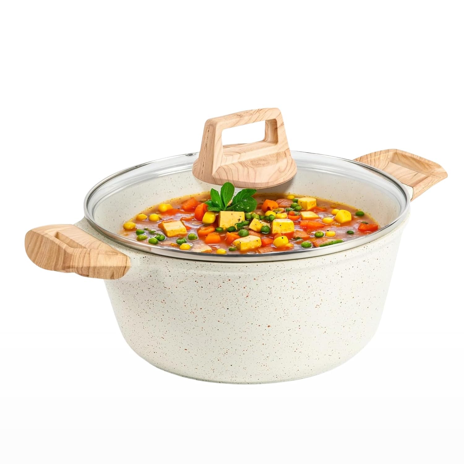 Drumstone (  ) Non Stick Sauce Pan 5L With Lid | Heavy Duty Deep Pan For Cooking | Gas    ,  &  