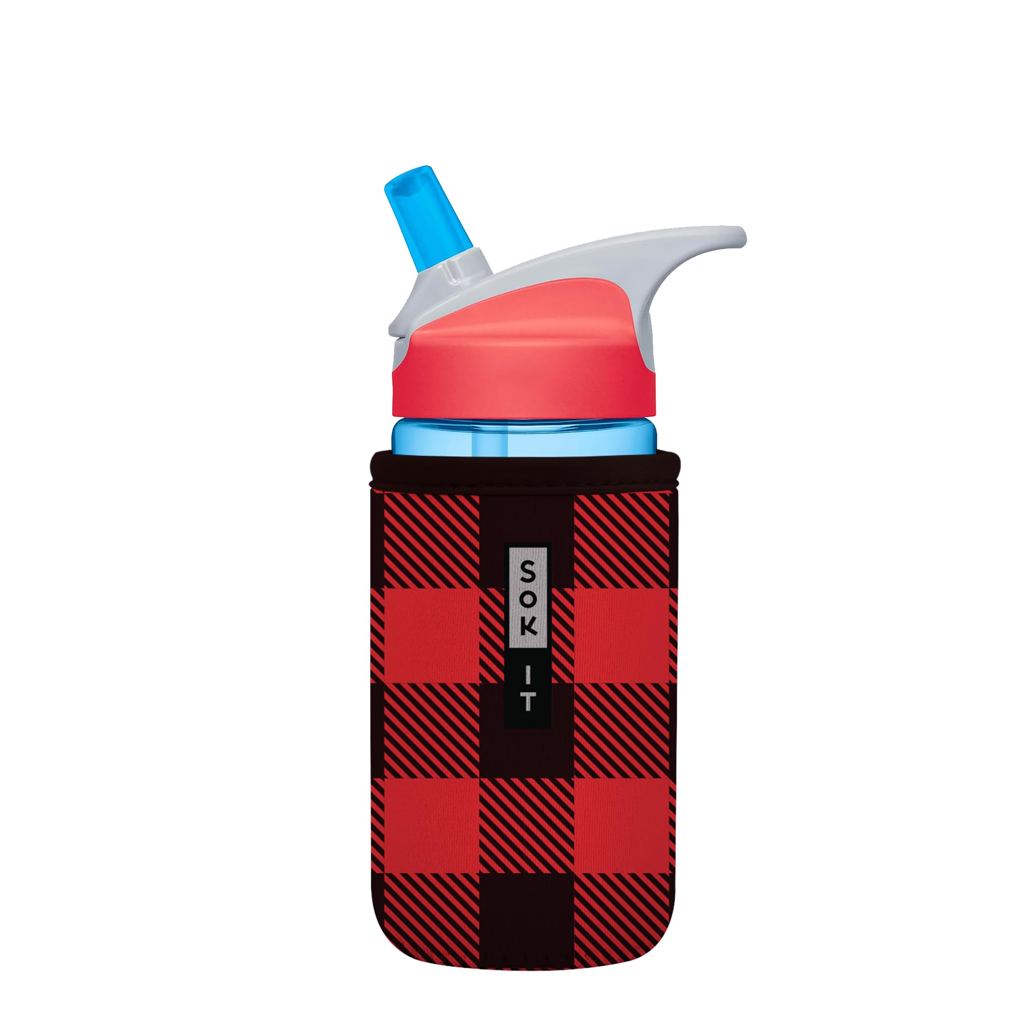 Sok It BotlSok Water Bottle Sleeve Insulated Neoprene Cover (Buffalo Check, Fits 12oz CamelBak or Nalgene)