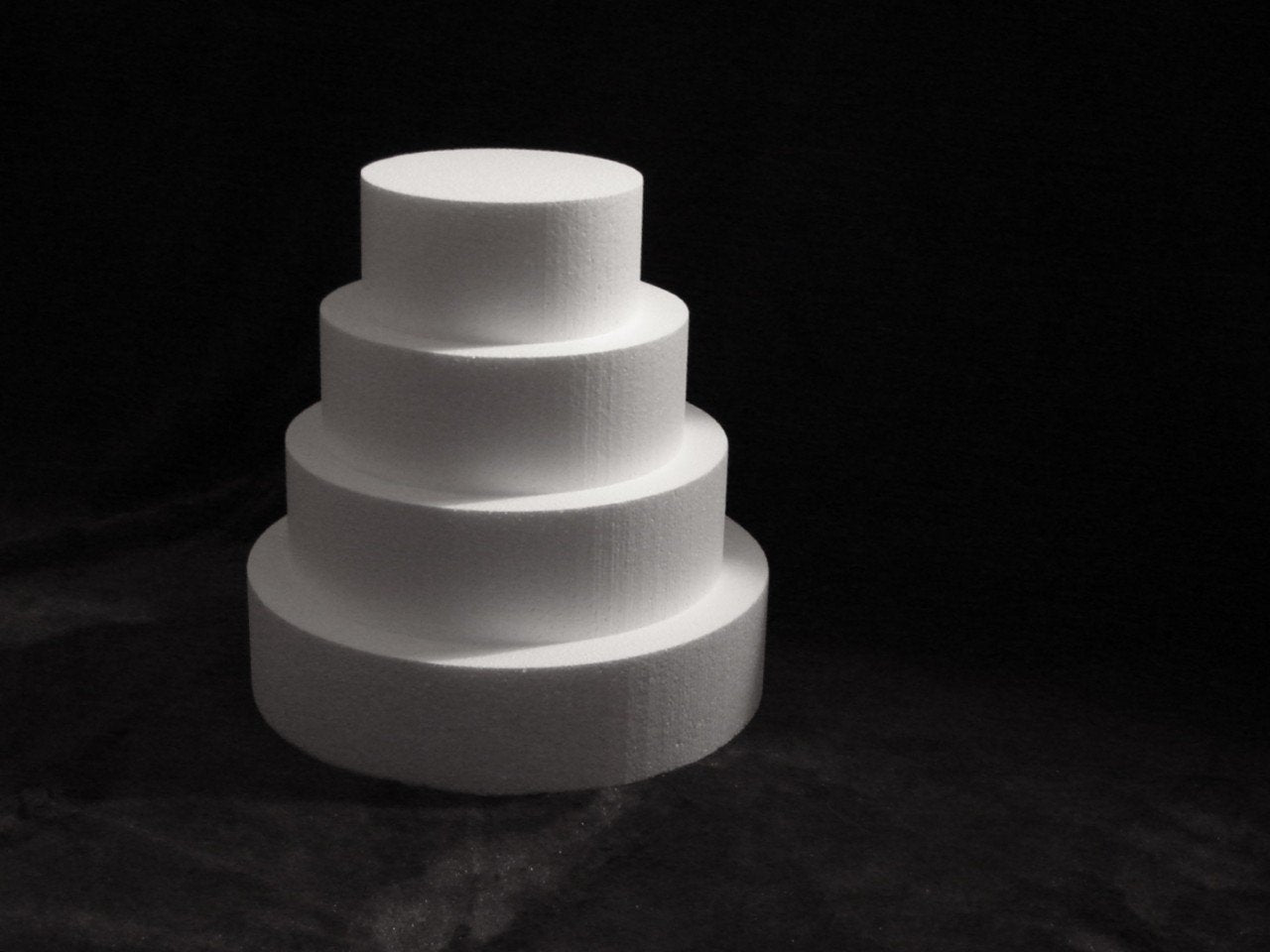 Lacrafts 4 Piece Cake Dummy Set Round, 4'' Tall By 6, 8, 10, 12'', White