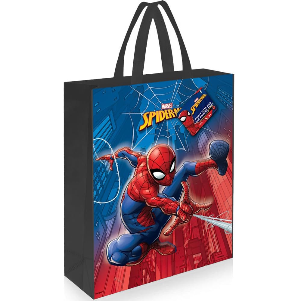 Unique Spiderman Plastic Tote Bag | 13'' X 11'' | 1 Pc
