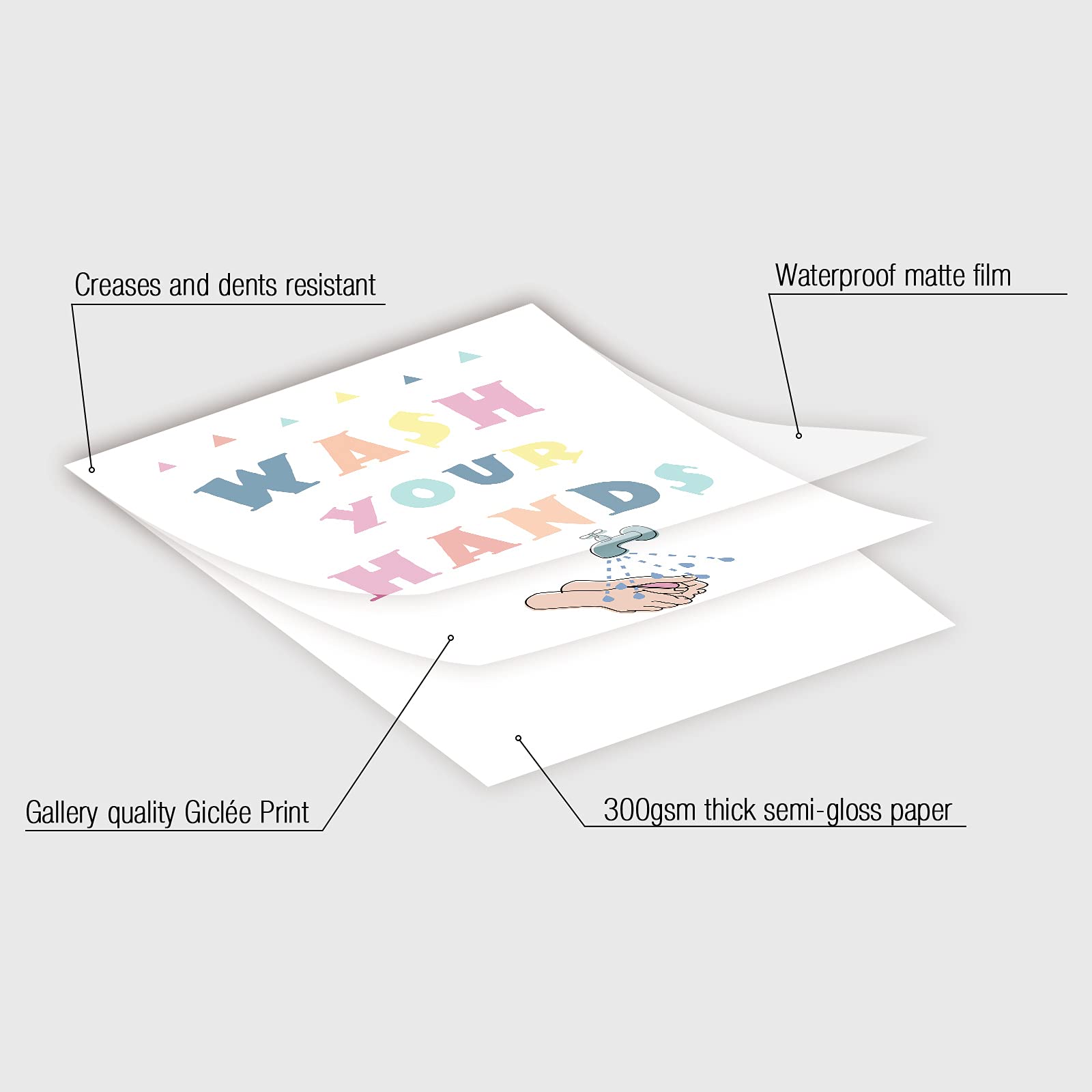 Insimsea Funny Bathroom Signs Prints, Bathroom Quotes And Sayings Art Prints, Kids Bathroom Wall Decor, Set Of 4, 8X10 Inch, Unf