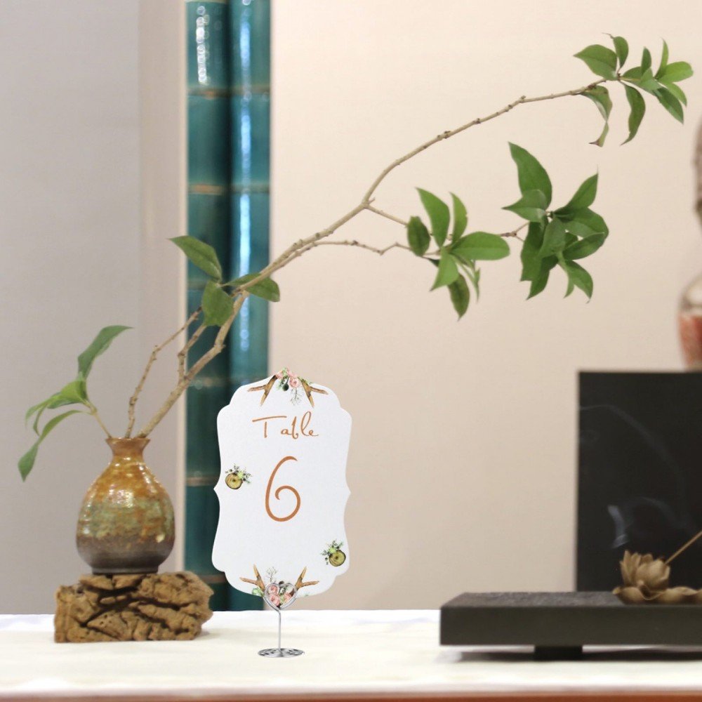 Jofefe 20Pcs Mini Place Card Holder, Table Number Holders, Table Card Holders, Table Number Stands, Wire Table Picture Photo Hol
