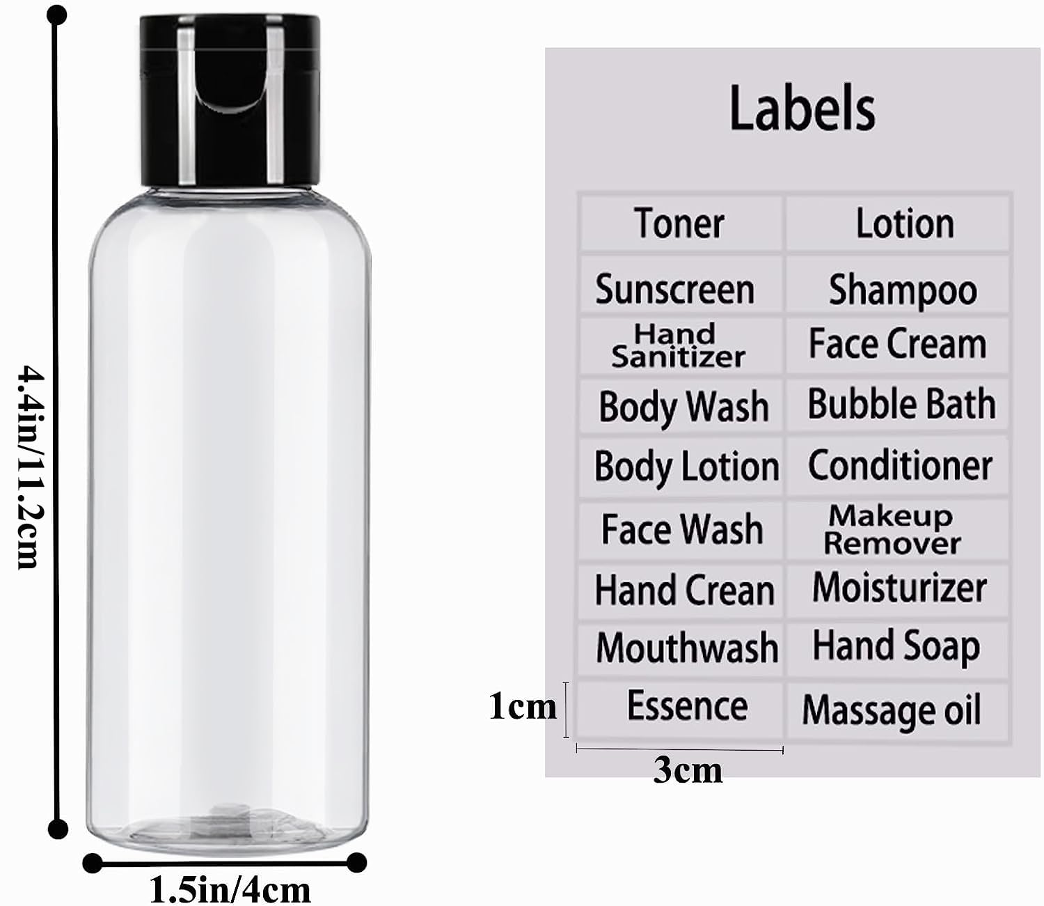 Dnsen 5 Pack 3.4 Oz Travel Size Bottles For Toiletries Tsa Approved Leak Proof Empty Refillable Liquid Containers With Labels