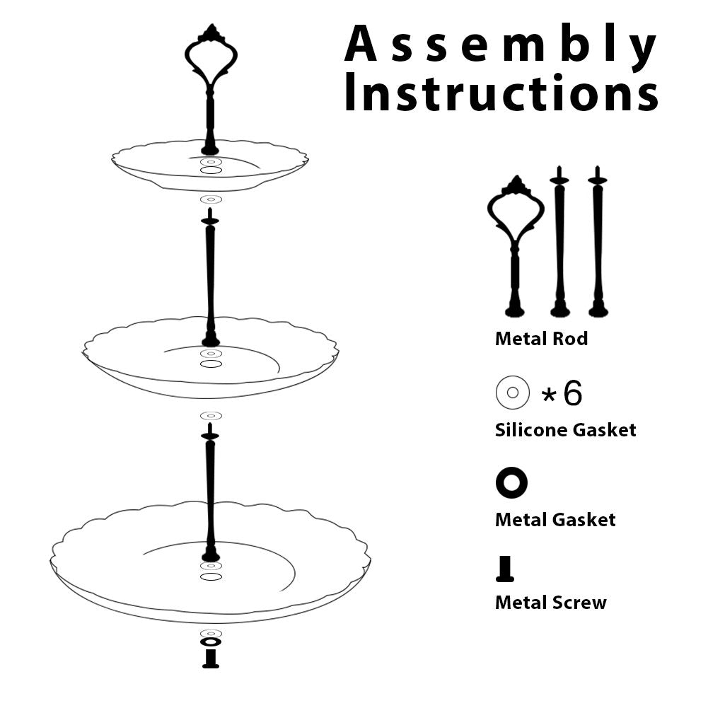 Sweejar 3 Tier Ceramic Cake Stand Wedding, Dessert Cupcake Stand For Tea Party Serving Platter (Jade)