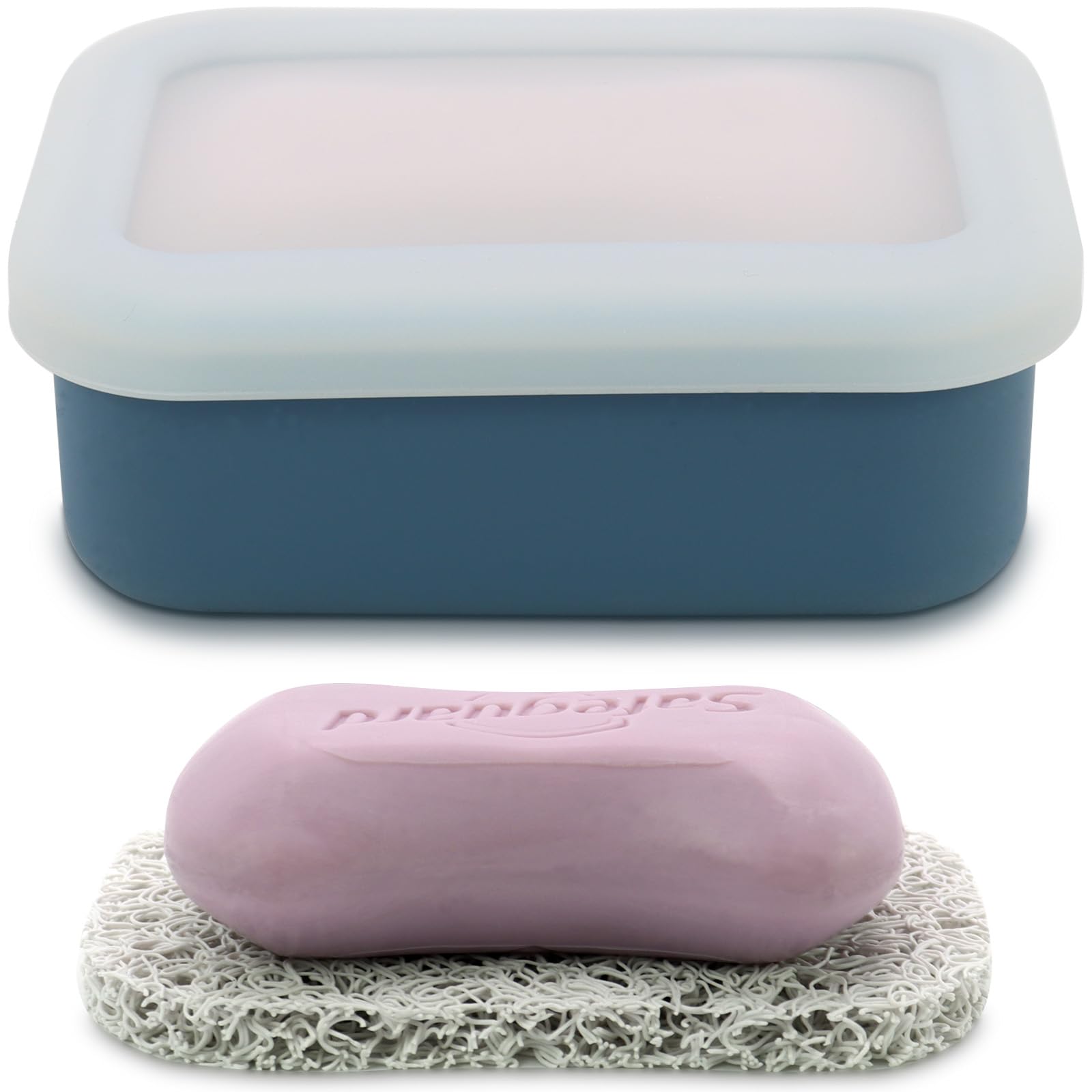 Olamar Portable Travel Soap Case With Draining Layer,Enhanced Leak Proof Silicone Travel Soap Container,Shatterproof Soap Holder