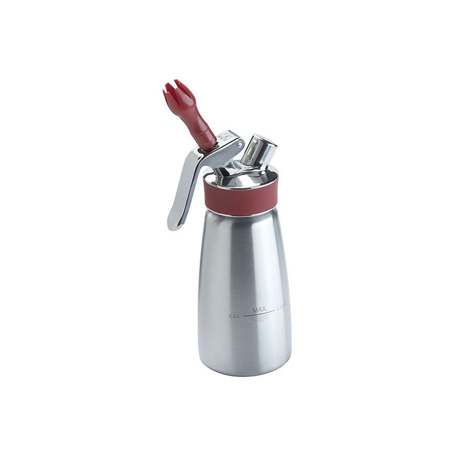 Isi Gourmet Cream/Food Whipper For All Hot And Cold Applications, 1/2 Pint, Stainless Steel/Red