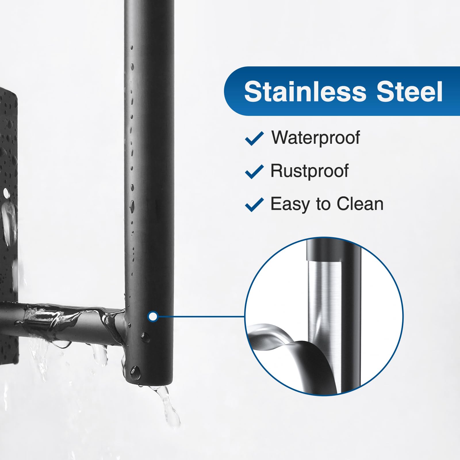 Paper Towel Holder - Self-Adhesive Or Drilling, Matte Black Wall Mounted Rack - Sus304 Stainless Steel Kitchen Roll Holder Under