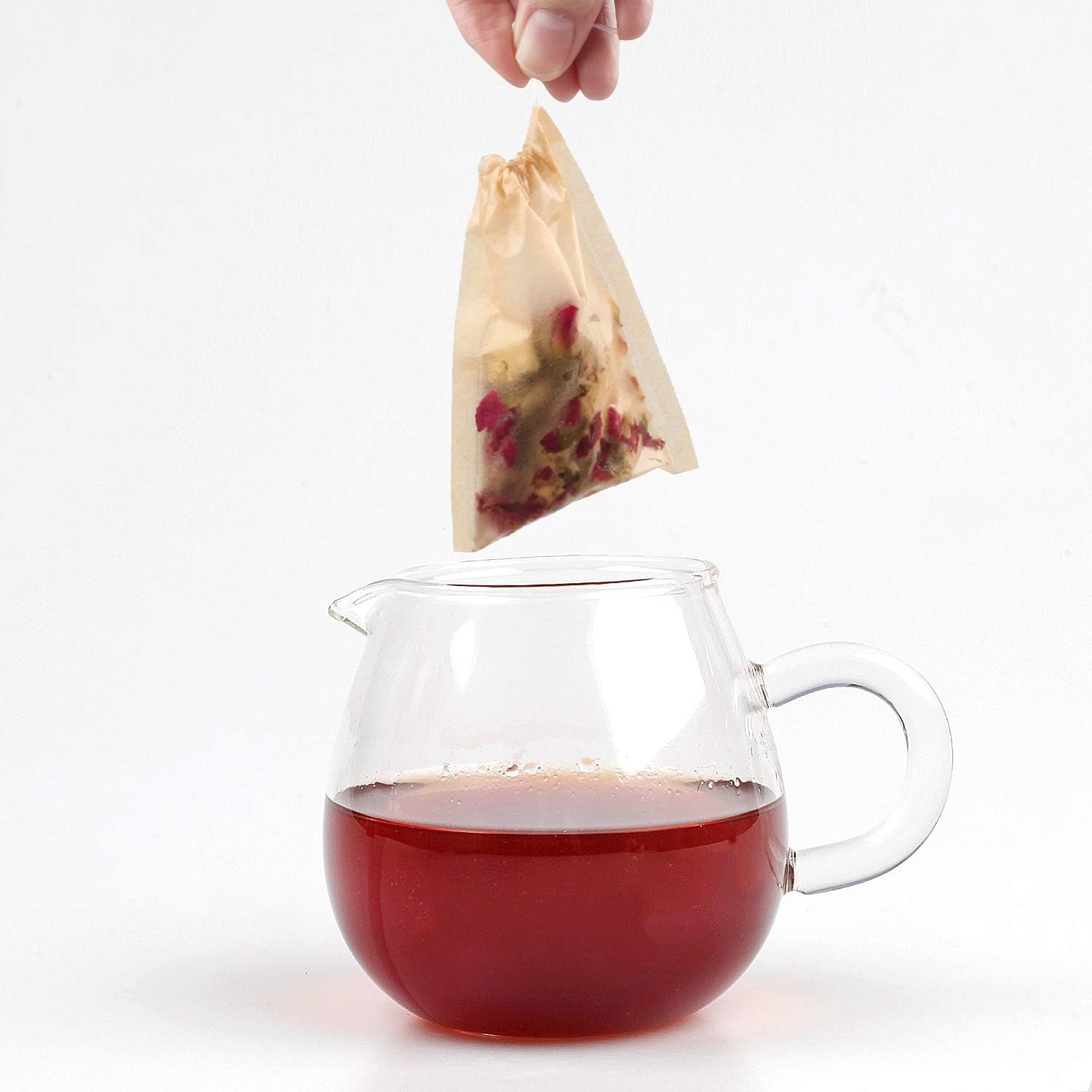 100Pcs Disposable Tea Bags For Loose Leaf Tea, 100% Natural Wood Pulp Paper Material, Empty Unbleached Filter Bags With Drawstri