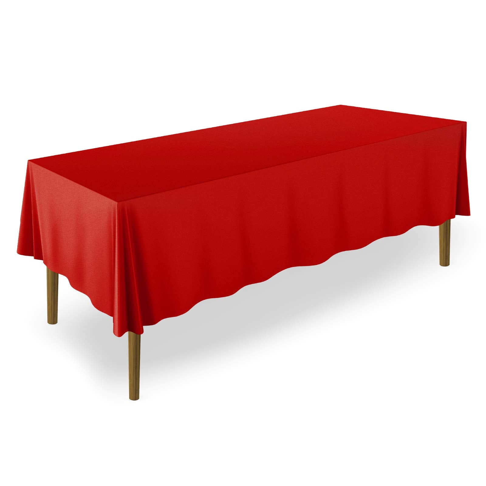 Lann'S Linens - 70 X 120 Premium Tablecloth For Wedding/Banquet/Restaurant - Rectangular Polyester Fabric Table Cloth - Red