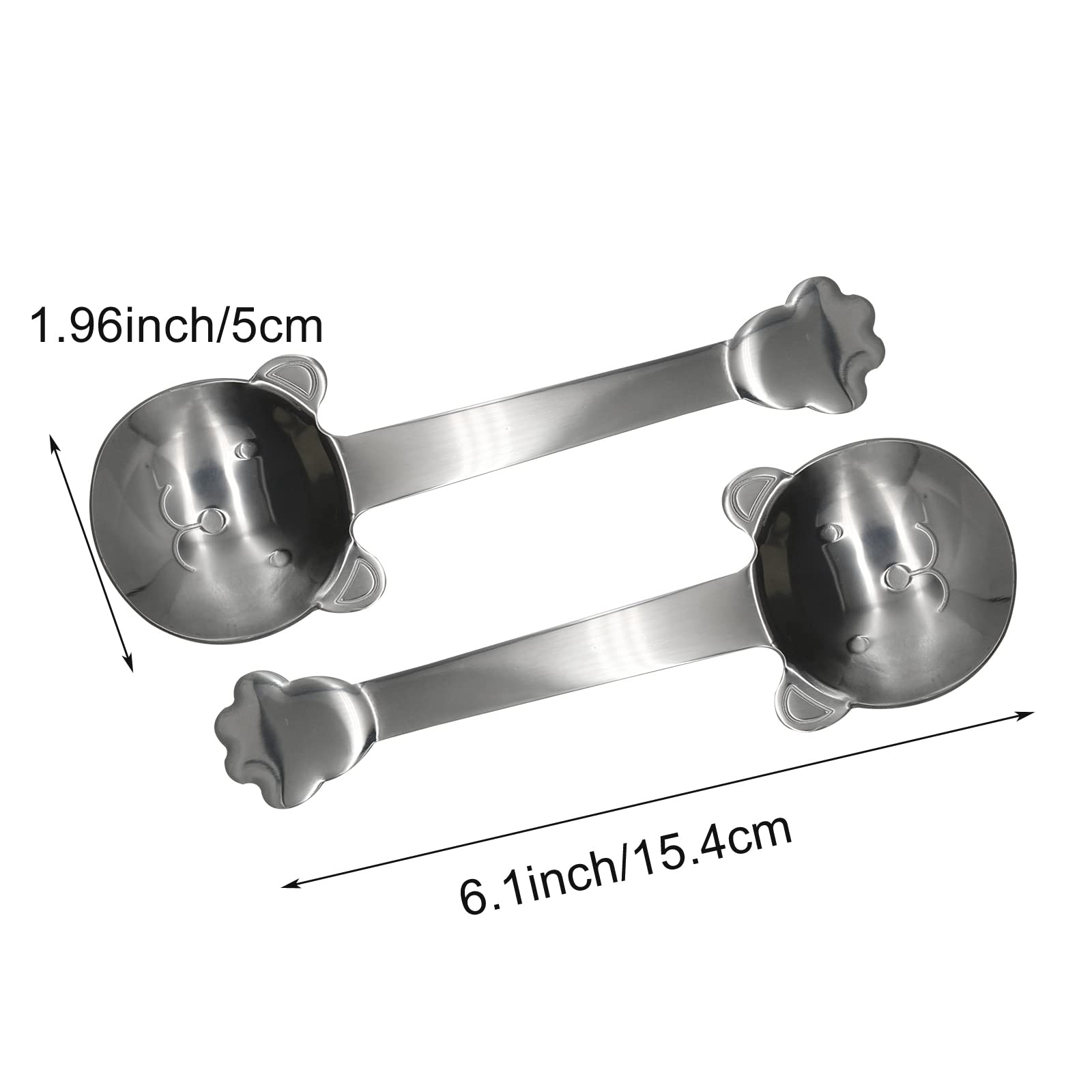 Pinenjoy 4Pcs Bear Short Handle Spoon Cute Animal Soup Spoon 410 Stainless Steel Little Serving Spoon For Scoop Coffee Tea Rice