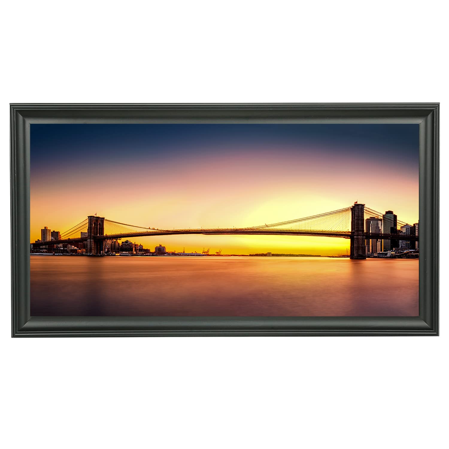 LTYHHK 10x20 Panoramic Picture Frames Solid Wood 10x20 Poster Frame 10x20 Photo Frames Family Wall 10x20 Picture Frame Black (LM