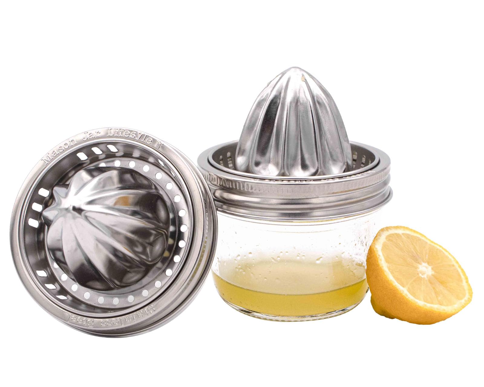 Stainless Steel Juicer Lid For Mason Jars | Metal Citrus Lemon Juice Squeezer Manual Juicer Mason Jar Top For Wide Mouth Jars |