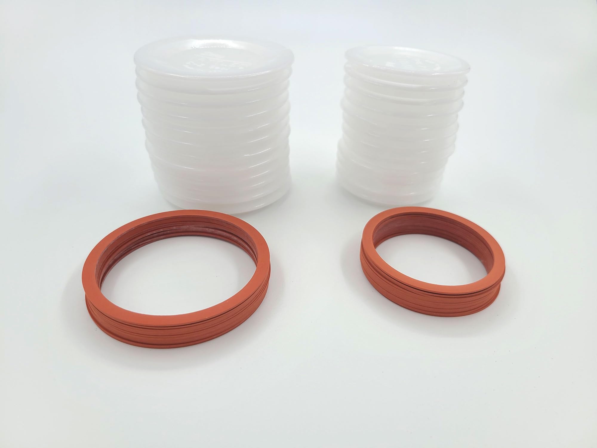 Reusable Canning Lids Bundle Includes 12 Wide And 12 Regular Mouth Tattler Lids And Rings And 24 Dissolvable Sunivale Jar Labels