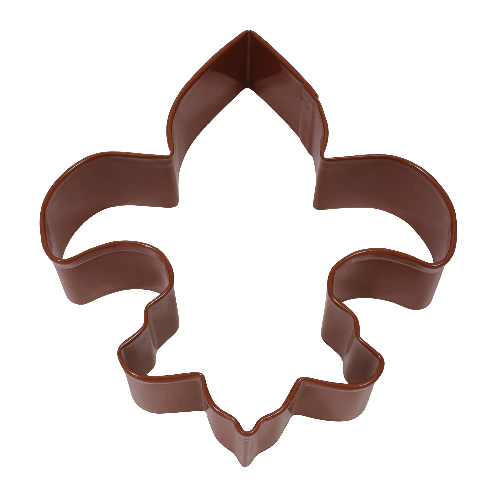 R&M Fleur De Lis 4.5'' Cookie Cutter Brown With Colored, Durable, Baked-On Polyresin Finish