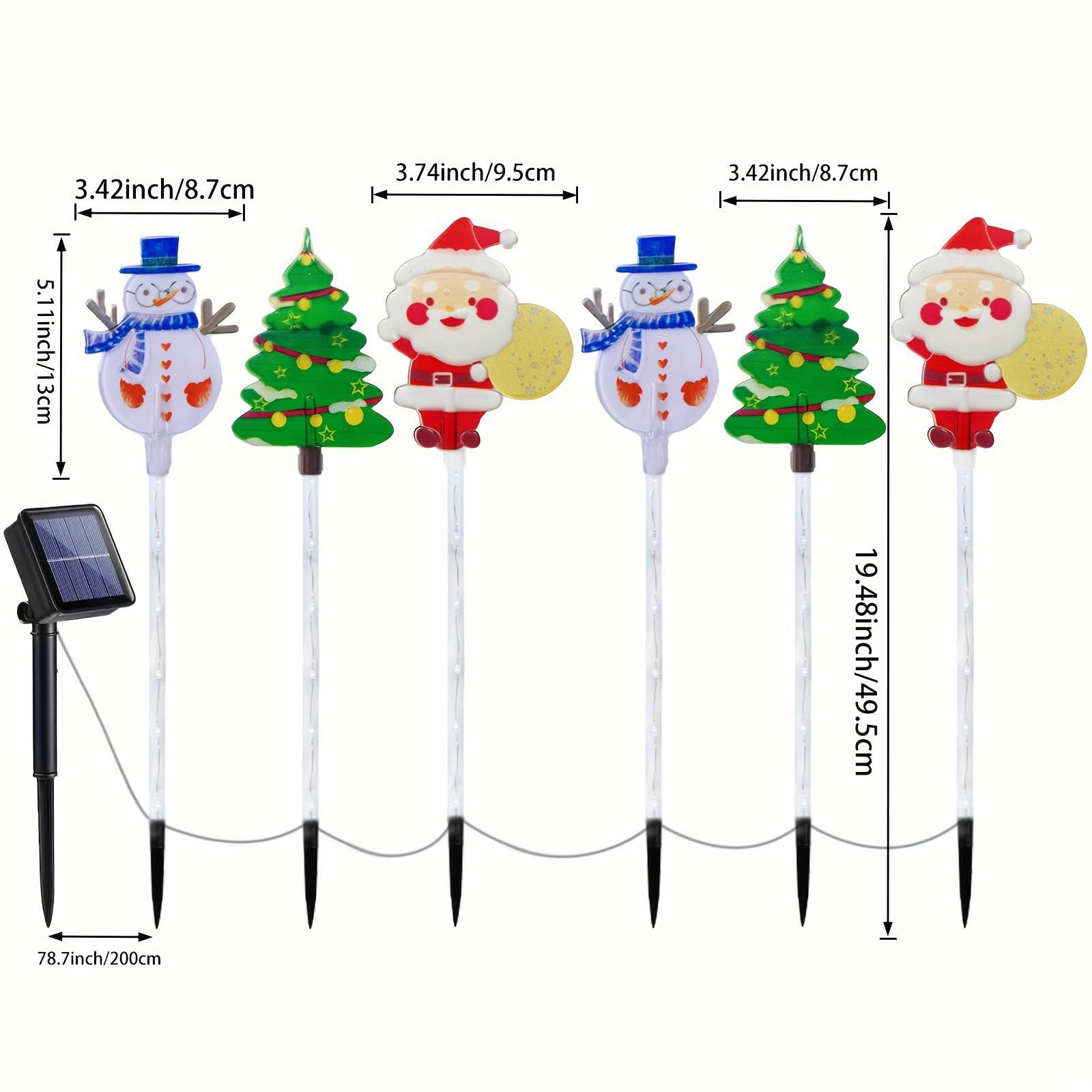 6-Pack of Moving Christmas Lights - Solar Decorative Outdoor LED Stakes, IP65 Waterproof -Can Design for Patio, Lawn & Pathway,