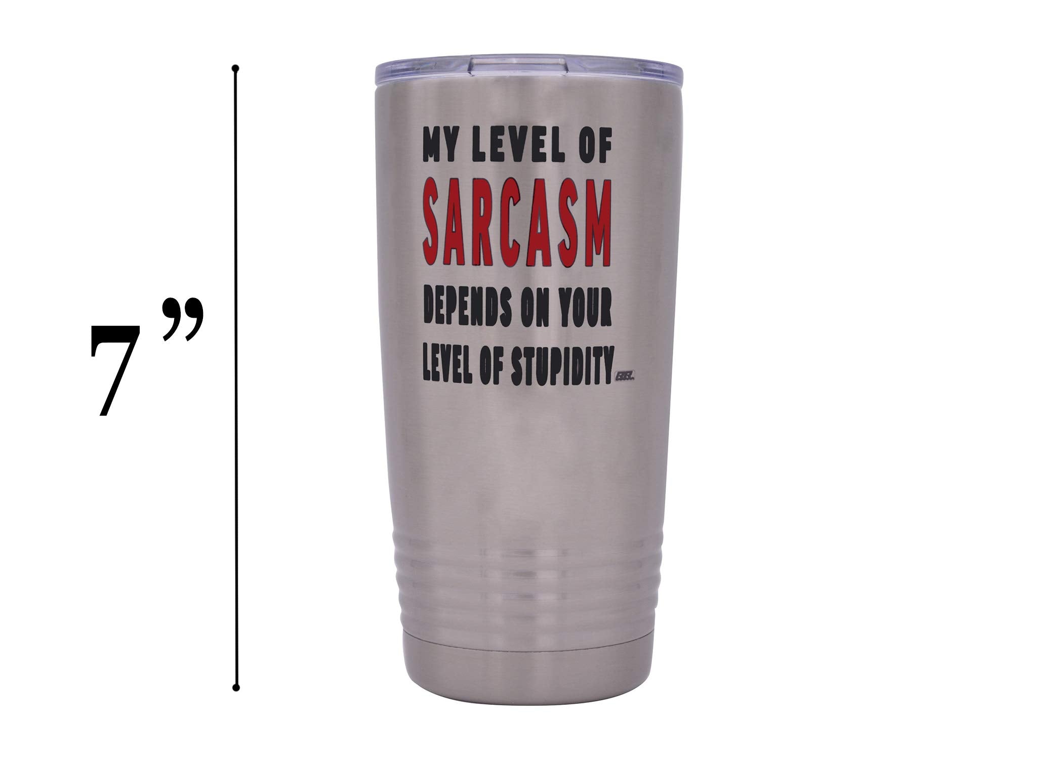 Rogue River Tactical Funny Sarcastic Office Work 20 Oz. Travel Tumbler Mug Cup W/Lid Vacuum Insulated Hot Or Cold Level Of Sarca