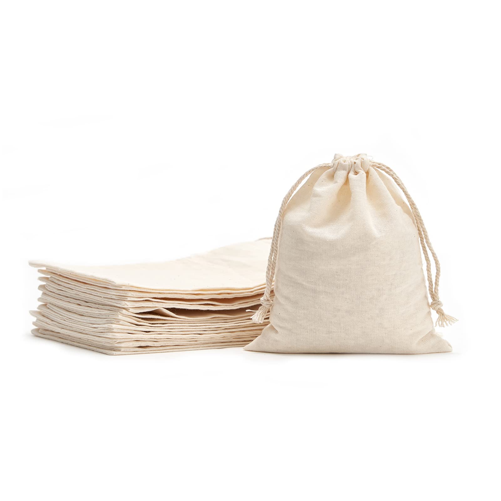 Tendwarm 20 Pieces 3X4 Inches Cotton Drawstring Bags Reusable Muslin Sachet Bag For Party Wedding Storage Home Supplies