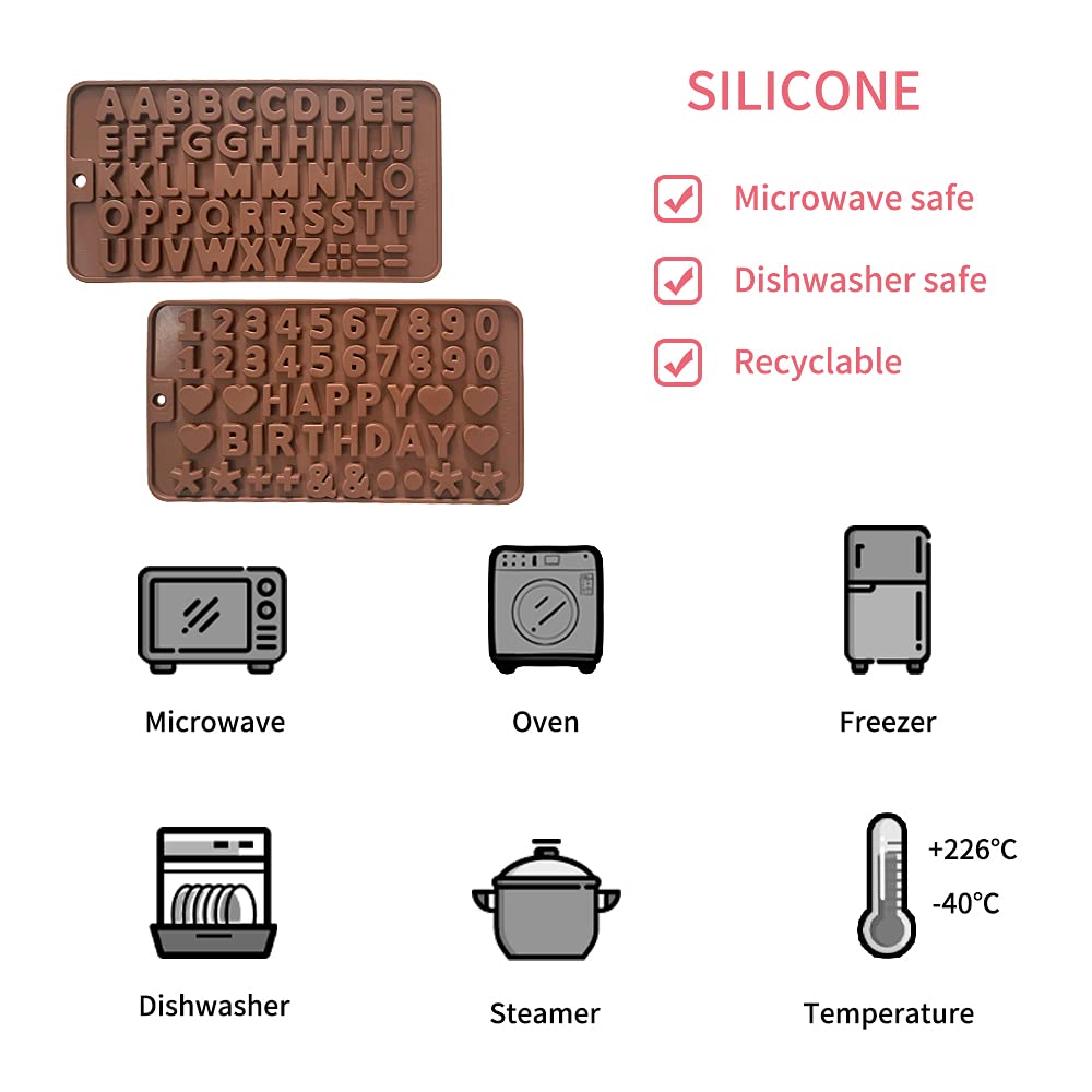 2 Pcs Letter Molds For Chocolate Resin Letter Number Molds Silicone Alphabet Molds For Unique Diy Candy Birthday Cake Alphabet C