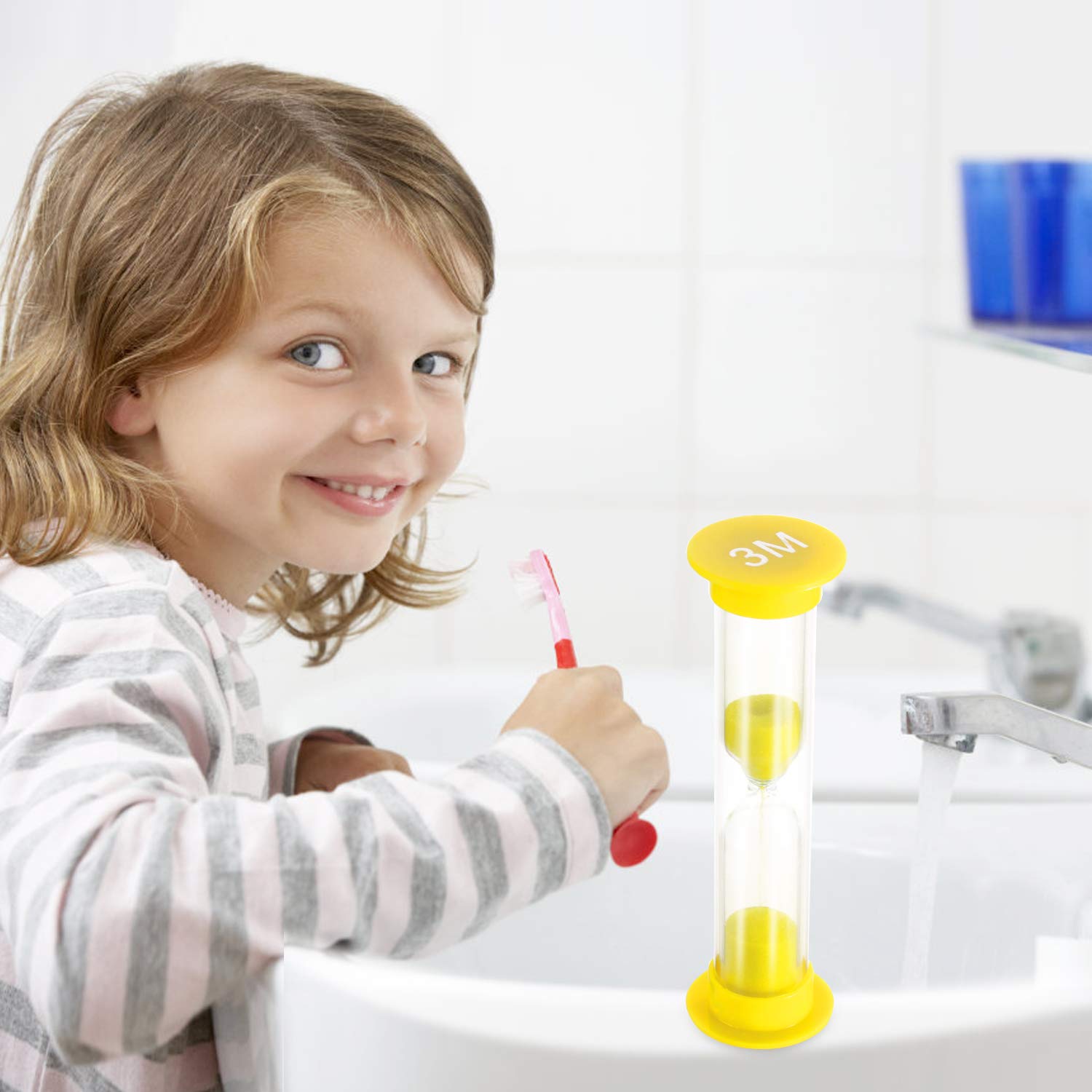 Dsmile Sand Timer Plastic Hourglass Timer Colorful Sandglass Hourglass Sand Clock Timer 30sec / 1min / 2mins / 3mins / 5mins / 10mins (12pcs)