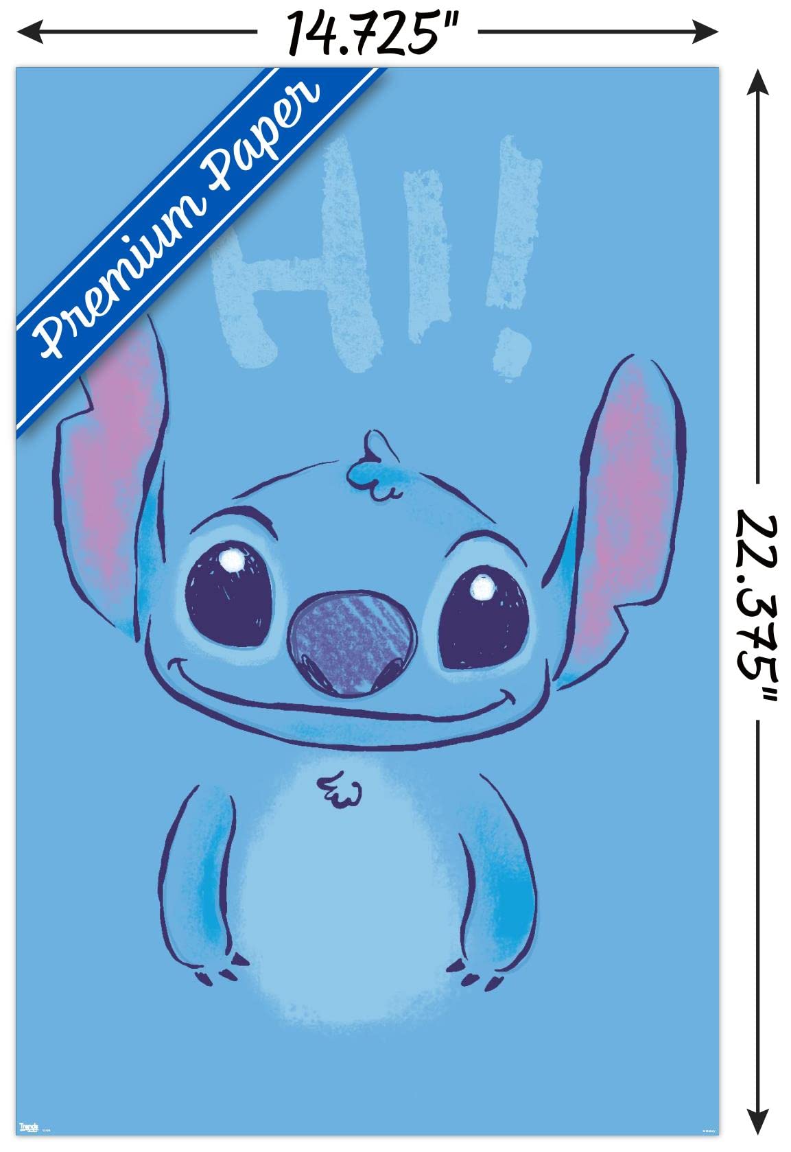 Trends International Disney Lilo And Stitch - Hi Wall Poster, 14.725'' X 22.375'', Premium Poster & Mount Bundle