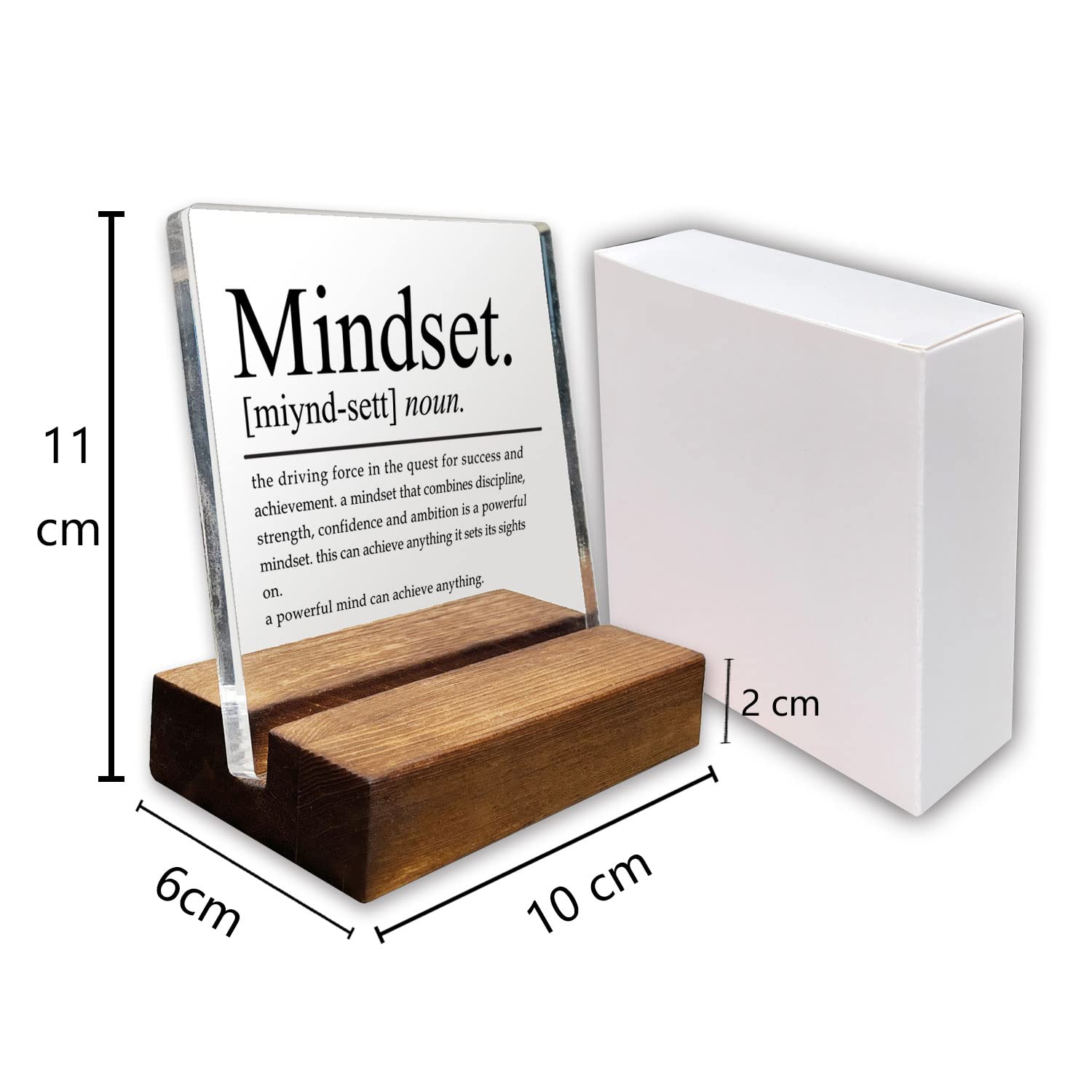 Inspirational Home Office Desk Decor, Motivational Minimalist Decor Art Acrylic Plaque With Wooden Stand Sign Home Office Desk S