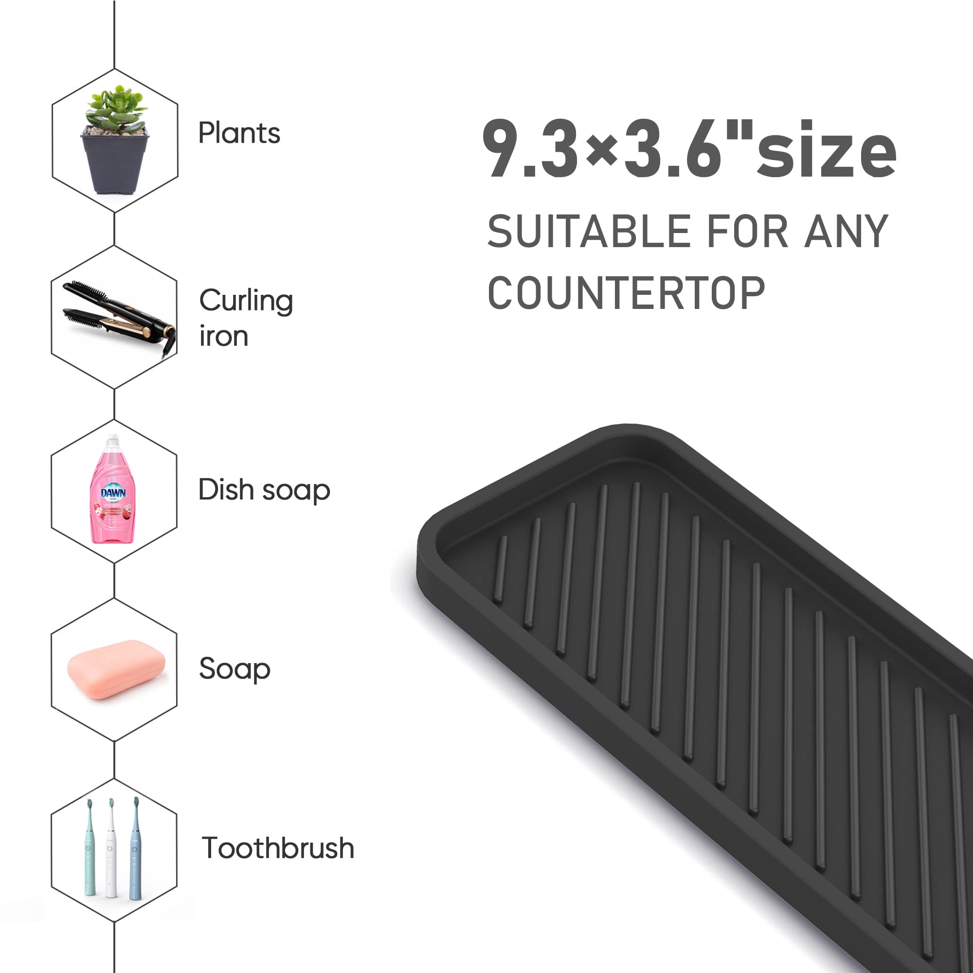 Eg-Sipro Silicone Sponge Holder,Kitchen Sink Organizer Tray Kitchen Soap Tray Soap Sponge Holder For Bathroom Counter Sponge Cad