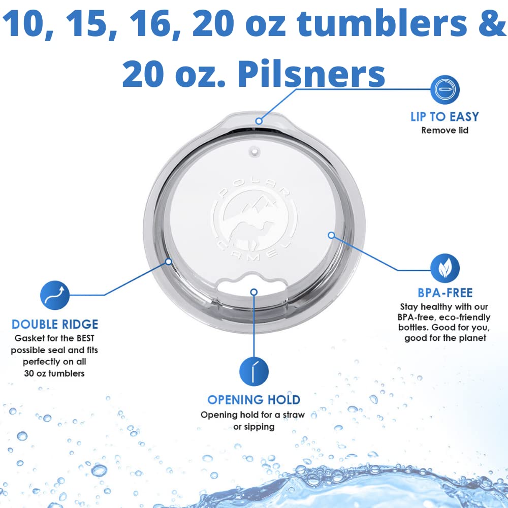 Polar Camel Replacement Lid (10, 15, 16, 20 Tumblers & 20 Oz. Pilsners, Replacement Lid (1-Pack))