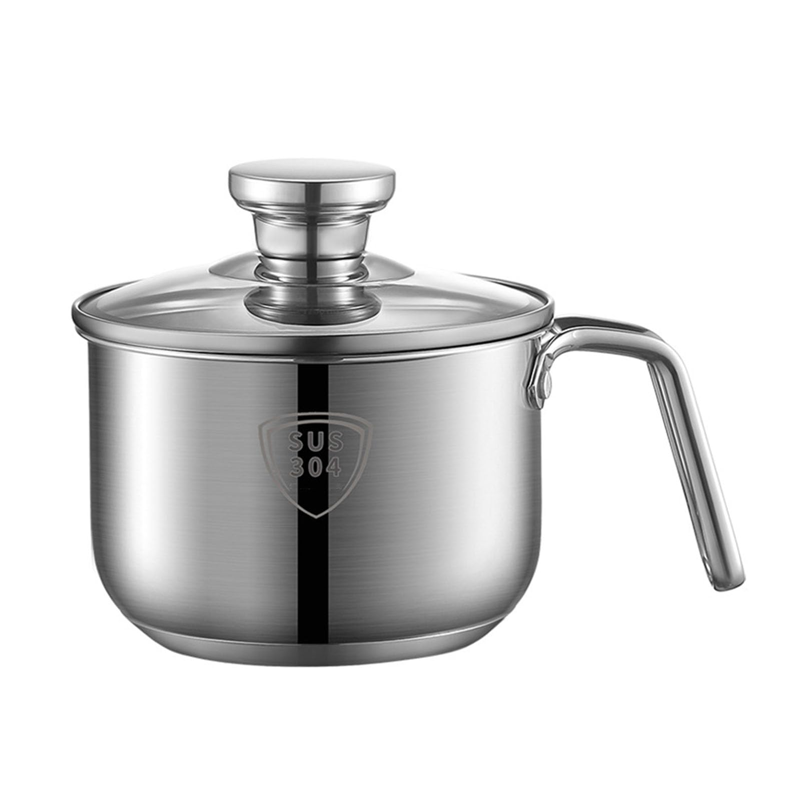 Stainless Steel Saucepan with Lid, 2 QT Small Sauce Pot with Glass Lid, Nonstick Cooking Pot for Home Kitchen Restaurant, Induct