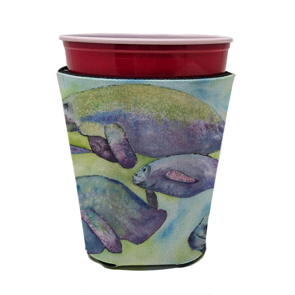 Manatee  Red Solo Cup Beverage Insulator Hugger